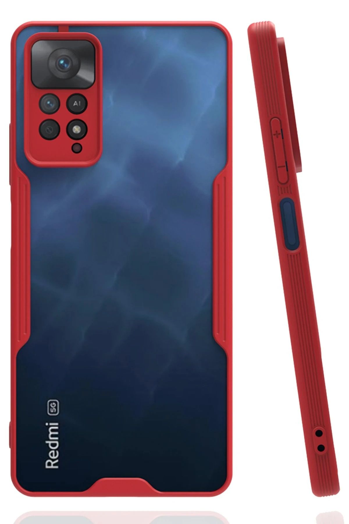 NewFace Xiaomi Redmi Note 11 Pro Kılıf Platin Silikon - Kırmızı NRMSA