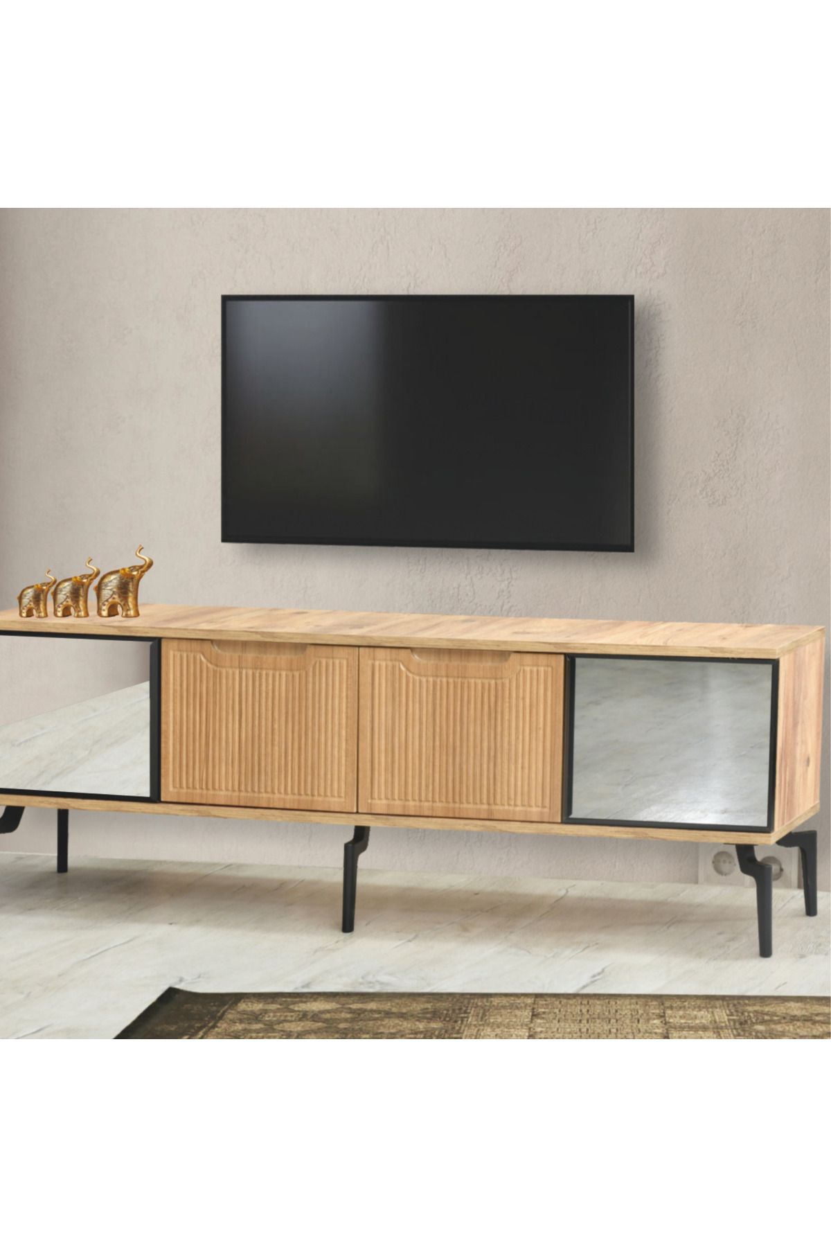 Nevamobilya Viva Camlı Tv Sehpası - Atlantik Çam