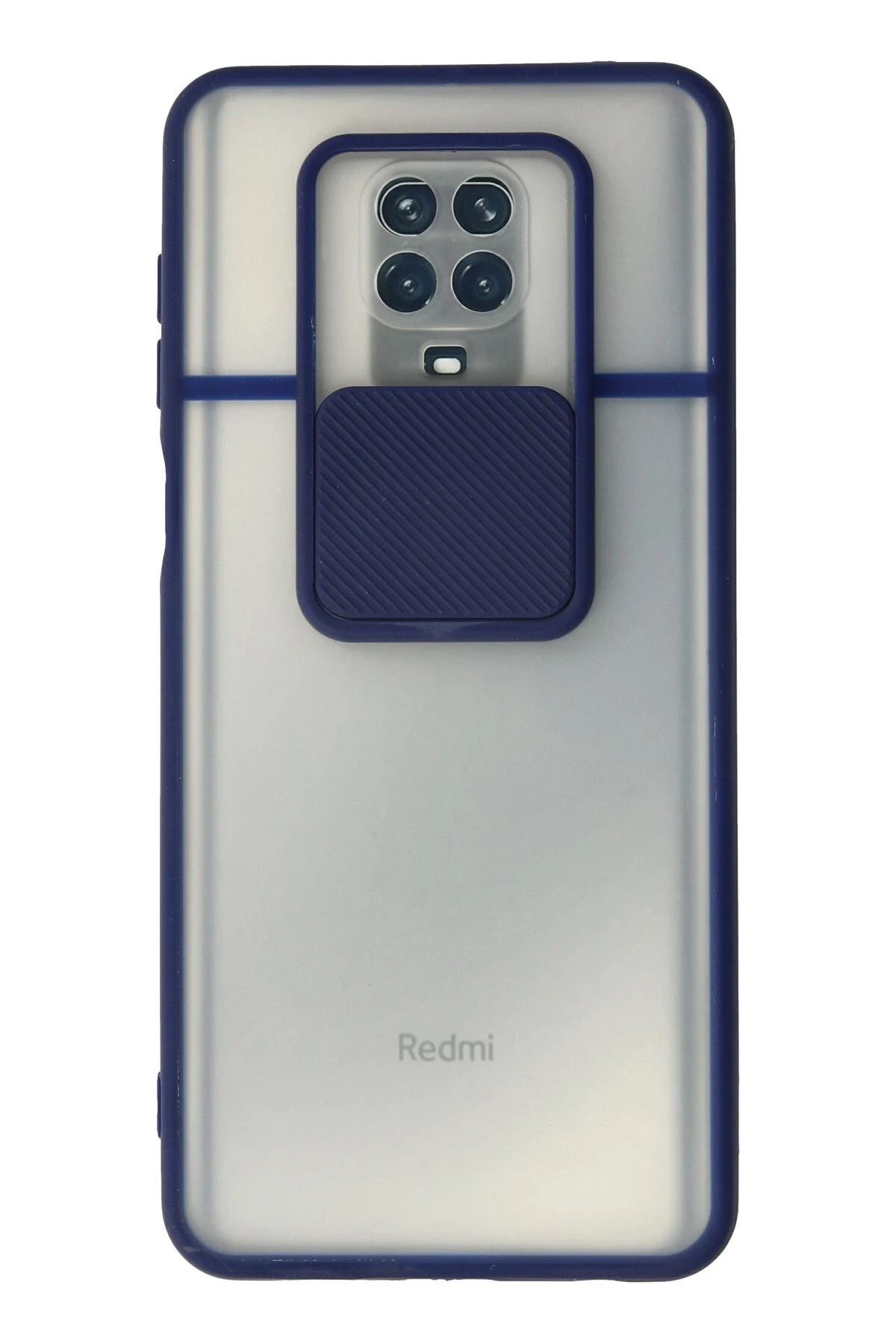 NewFace Xiaomi Redmi Note 9 Pro Kılıf Palm Buzlu Kamera Sürgülü Silikon - Lacivert NRMSA