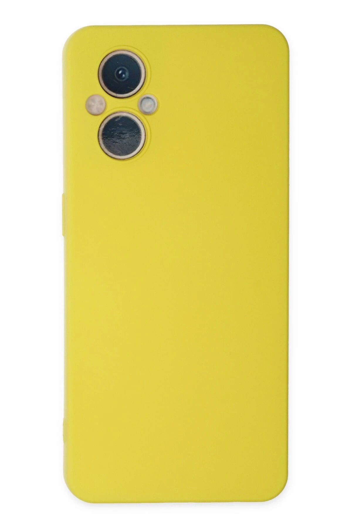 NewFace Reno 7 Lite Kılıf Nano içi Kadife Silikon - Sarı FERRG