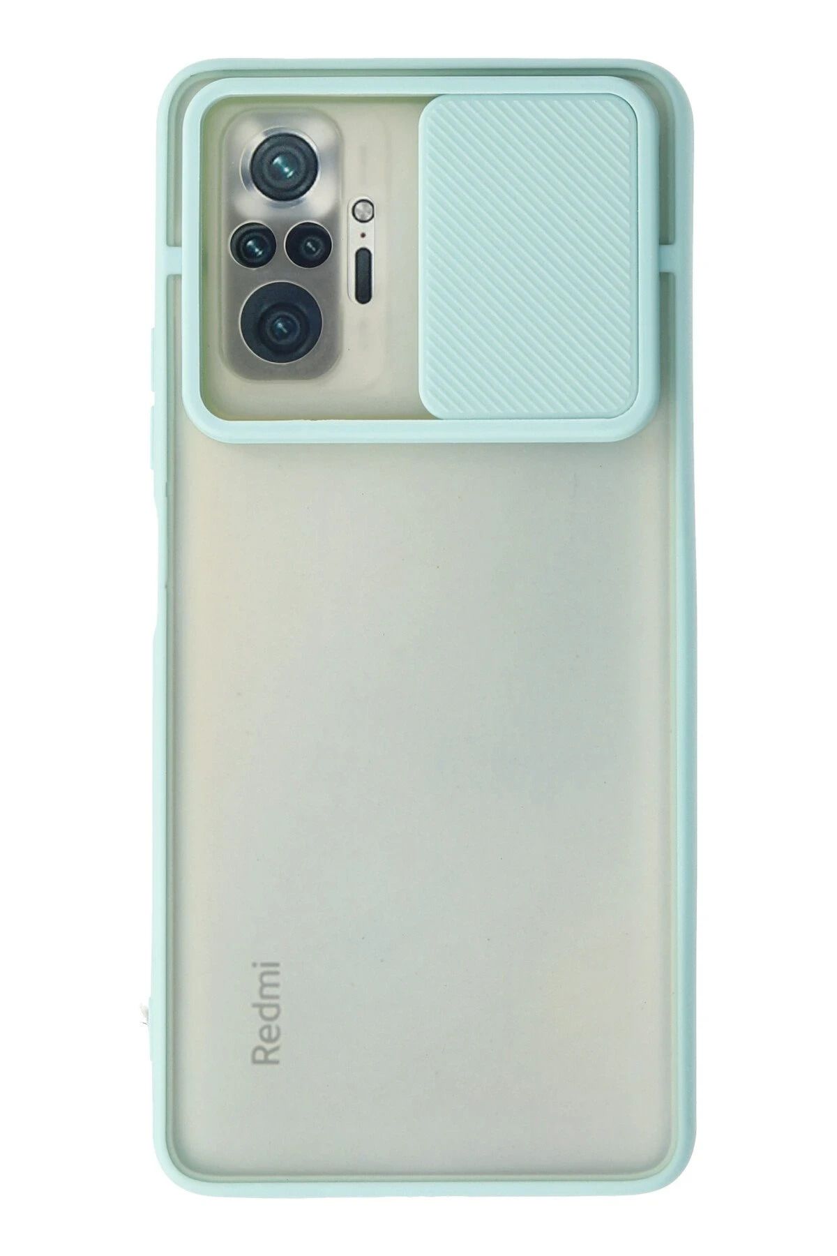 NewFace Xiaomi Redmi Note 10 Pro Kılıf Palm Buzlu Kamera Sürgülü Silikon - Turkuaz JOJUA