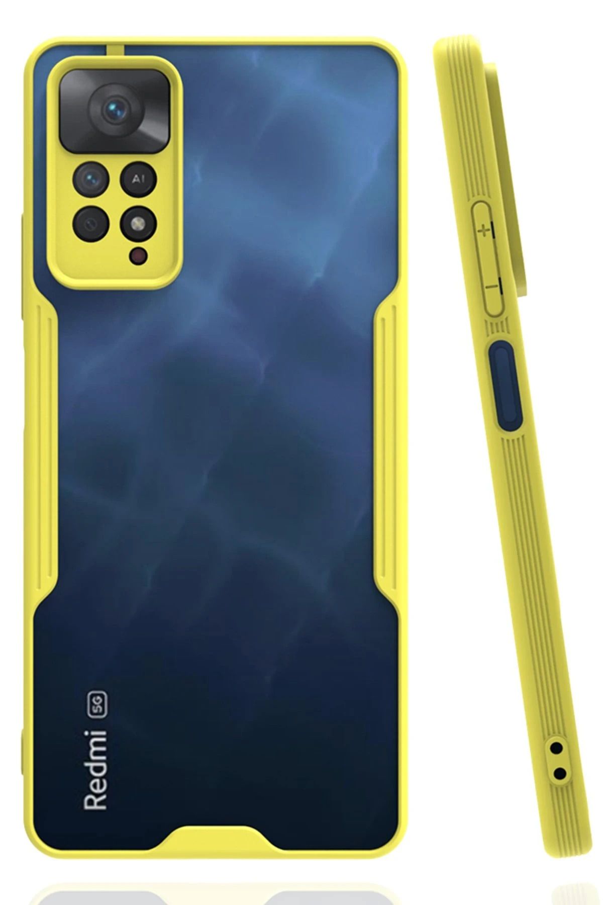 NewFace Xiaomi Redmi Note 11 Pro Kılıf Platin Silikon - Sarı YNSMR