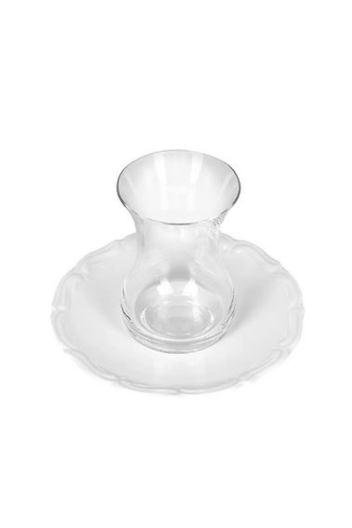 Mask Porland Beyaz Rölyefli Çay Tabağı 6'lı 12 cm (şekerin Islanmasını Önleyen Tasarım)
