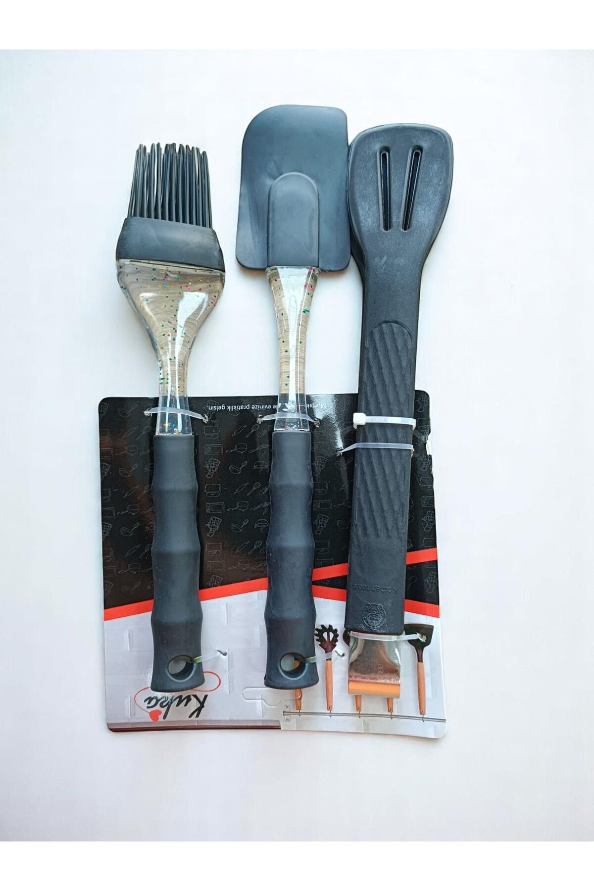 Kuka 3 Parça Silikon Set Siyah Renk