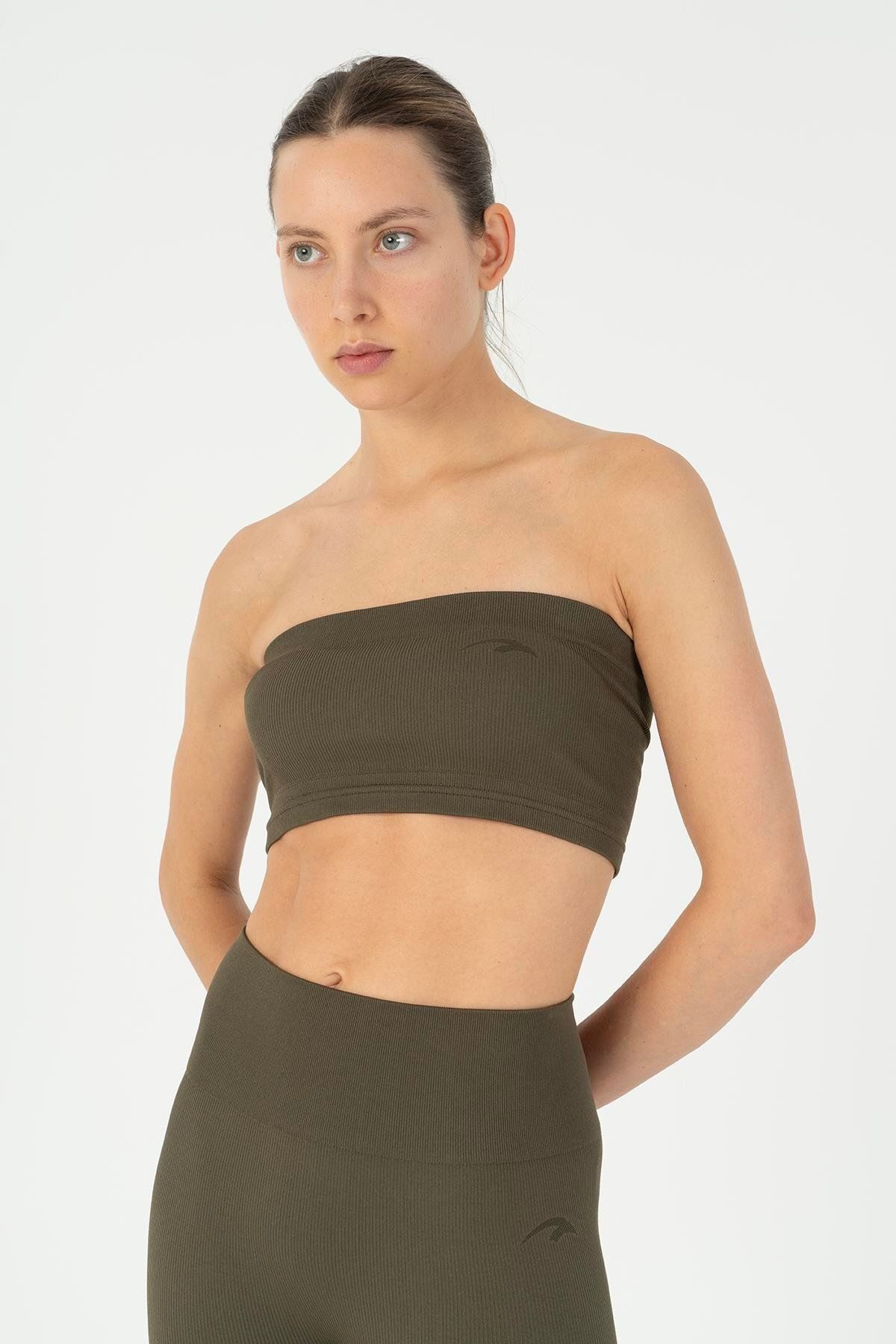 MARATON SlimFit Kadın Askısız Kolsuz Haki Bra 813096