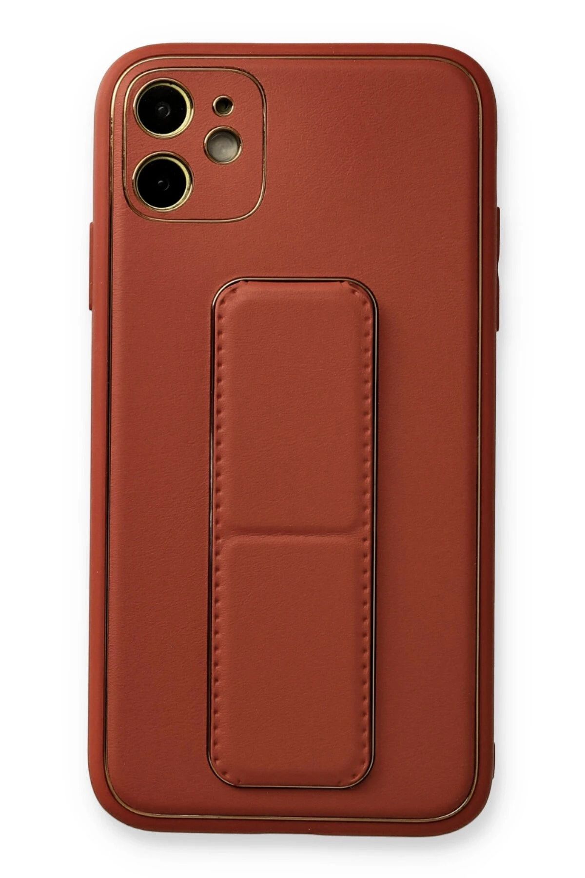 NewFace iPhone 12 Kılıf Coco Deri Standlı Kapak - Fuşya JOJUA