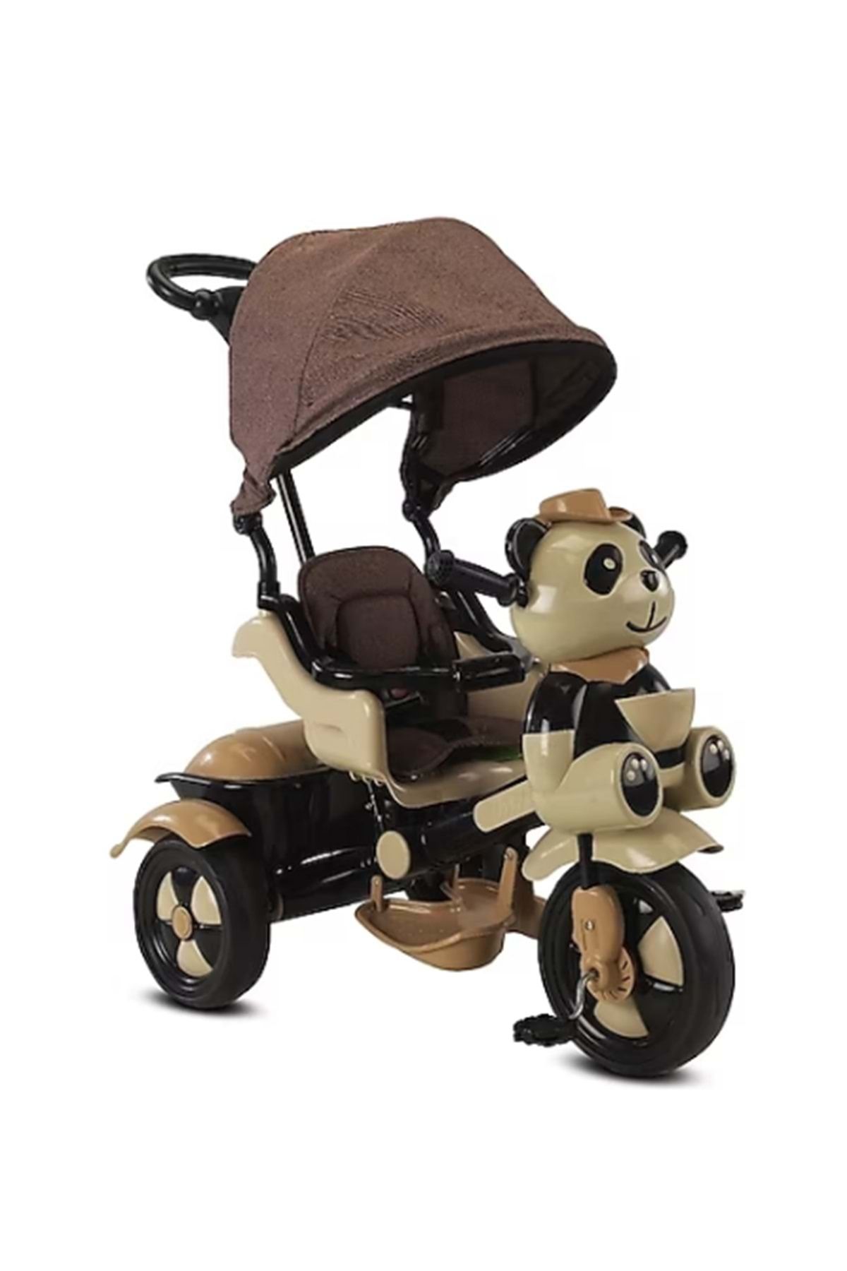 BabyHope 127a Lüx Lıttle Panda Üç Teker Tenteli Itmeli Bisiklet (KAHVE)