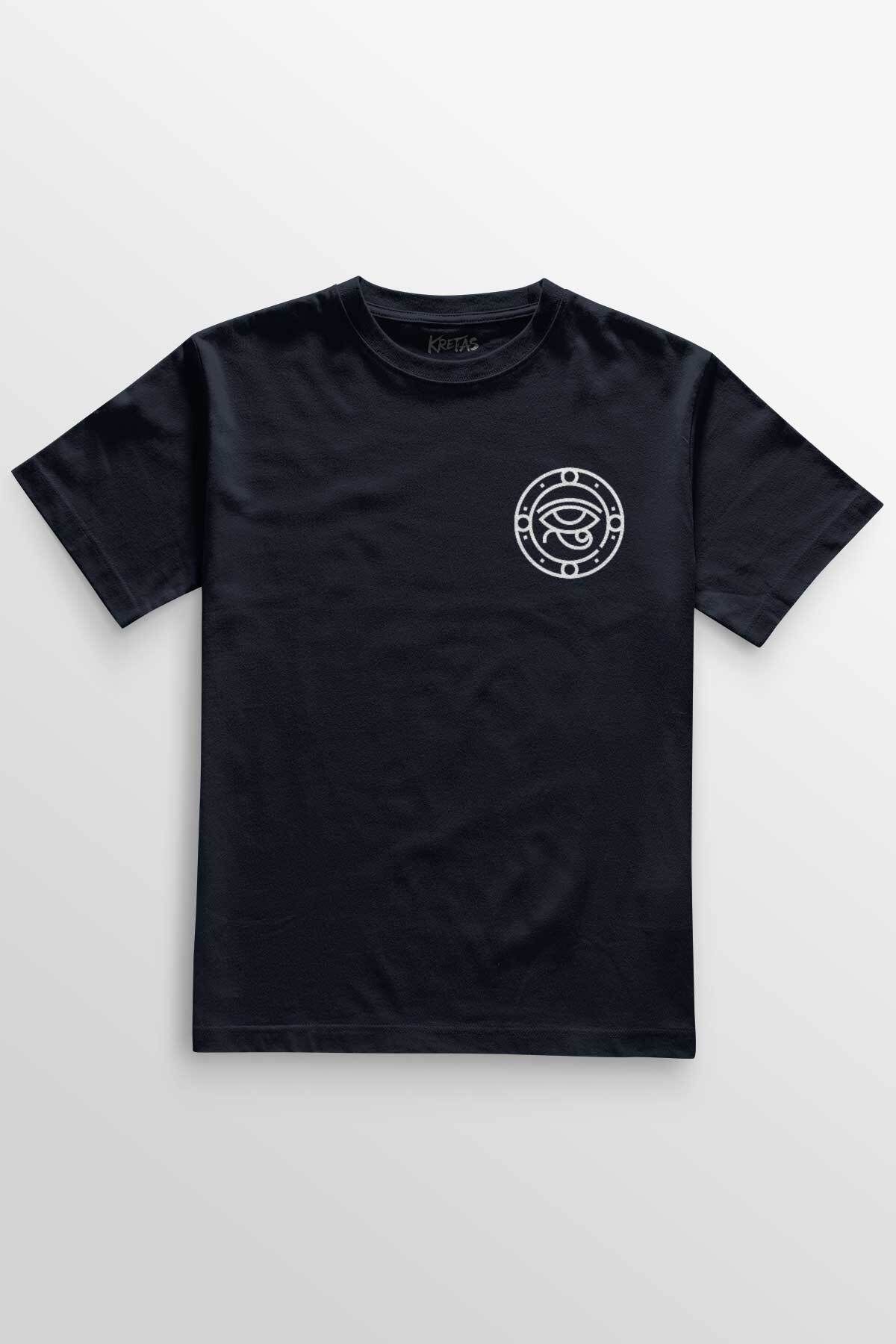 Kretas Tricou Unisex Bleumarin The Eye Of Ra Ancient Egypt Eye Of Ra Tricou Cu Imprimeu Frontal Minim Unisex - XS