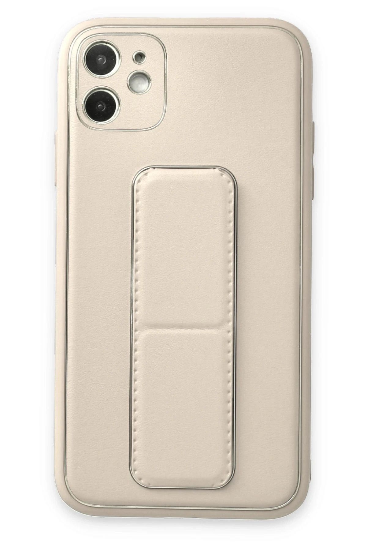 NewFace iPhone 12 Kılıf Coco Deri Standlı Kapak - Beyaz FLKRY