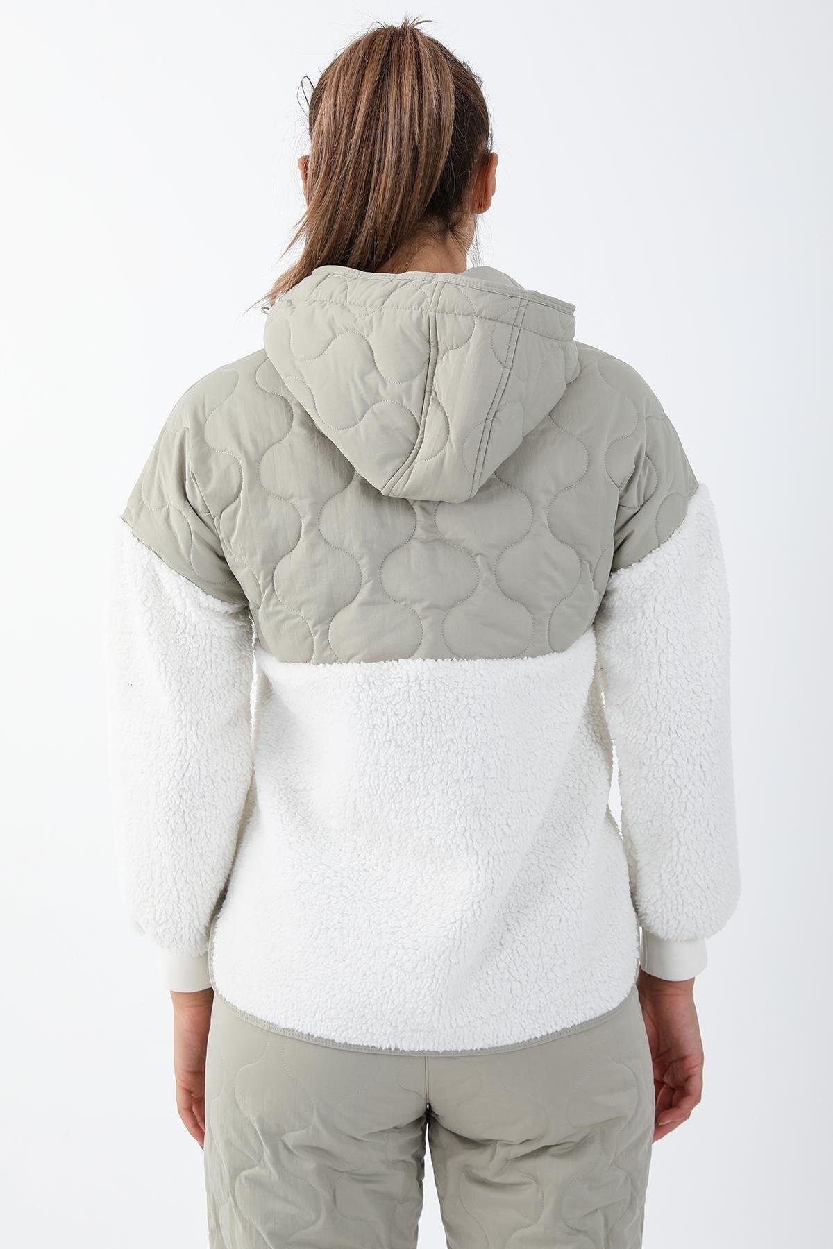 MARATON Comfort Kadın Kapüşonlu Ekru Sweatshirt görsel 2