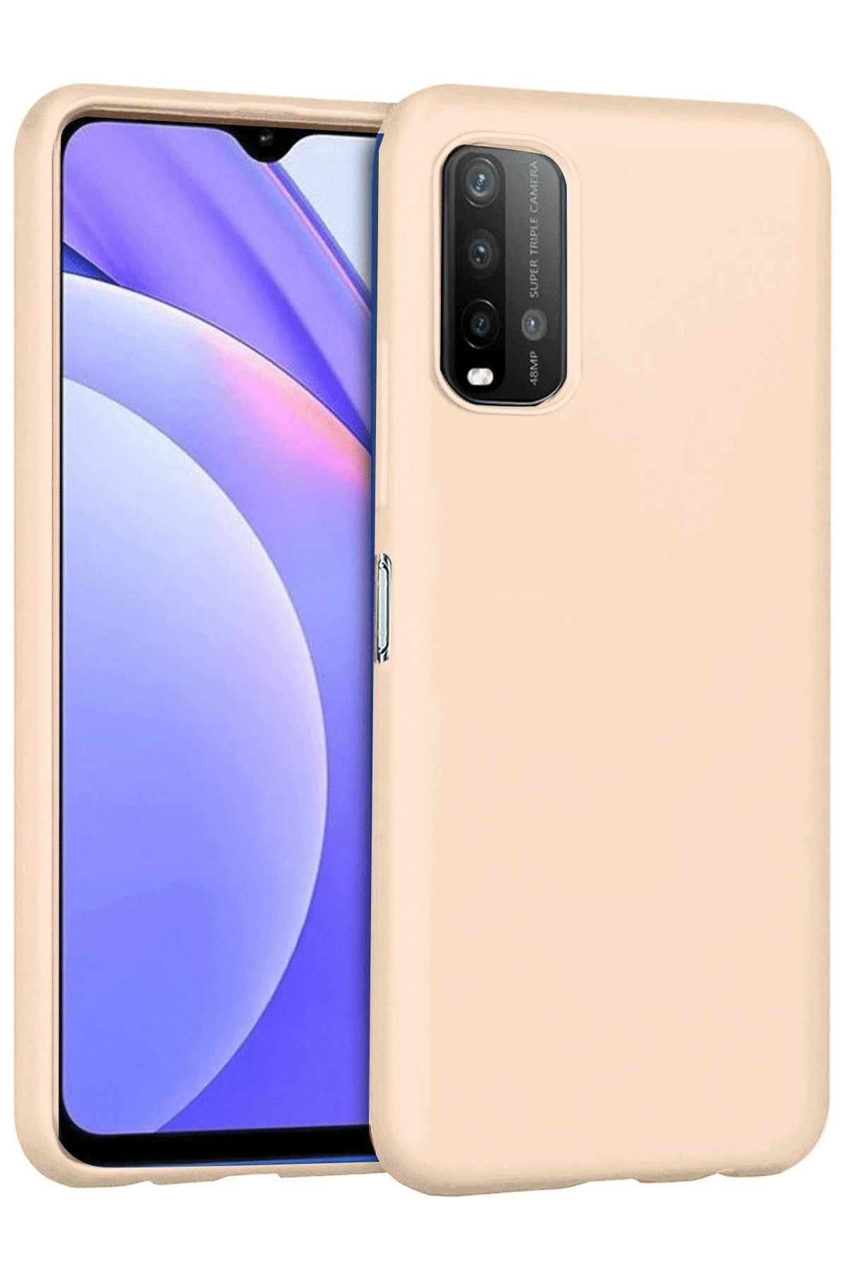 NewFace Xiaomi Redmi 9T uyumlu Kılıf Nano içi Kadife Silikon - Pudra BSTMY