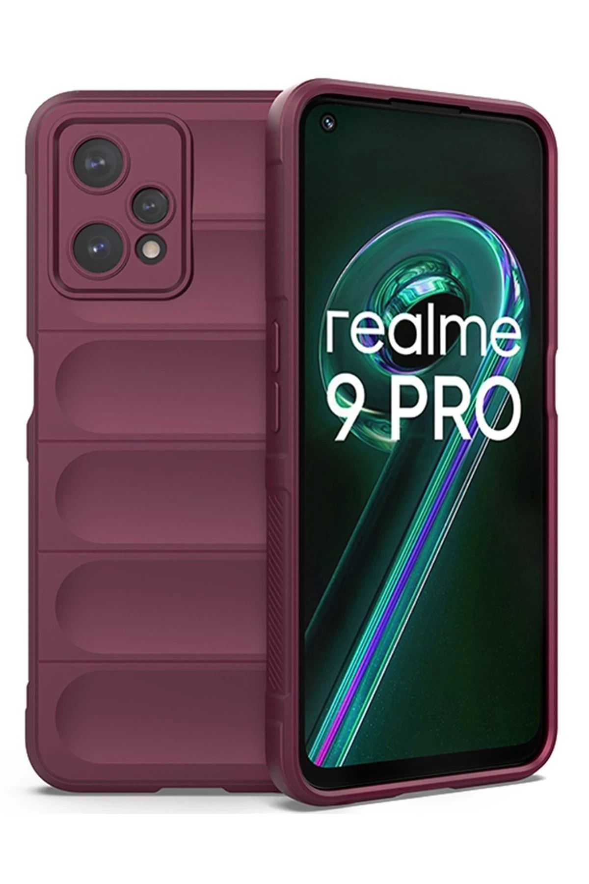 NewFace Realme 9 Pro 5G Kılıf Optimum Silikon - Bordo HNZRN