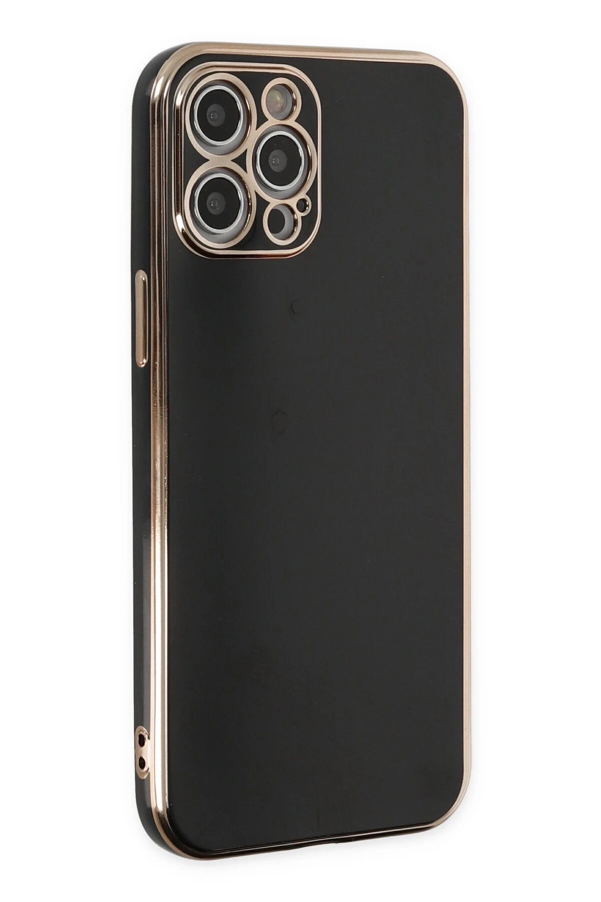 NewFace iPhone 12 Pro Max Kılıf Volet Silikon - Siyah YNSMR