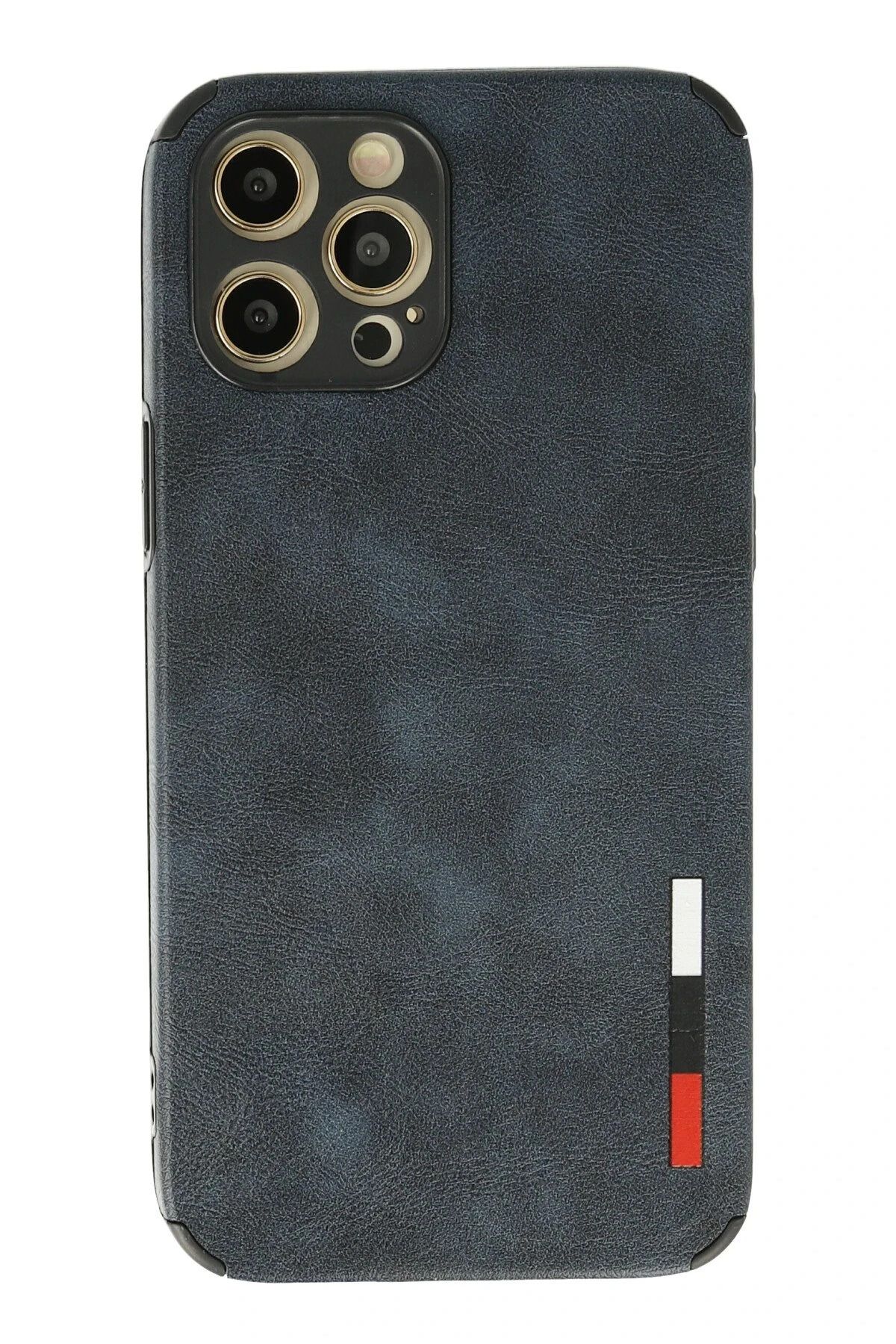 NewFace iPhone 12 Pro Kılıf Loop Deri Silikon - Lacivert JOJUA
