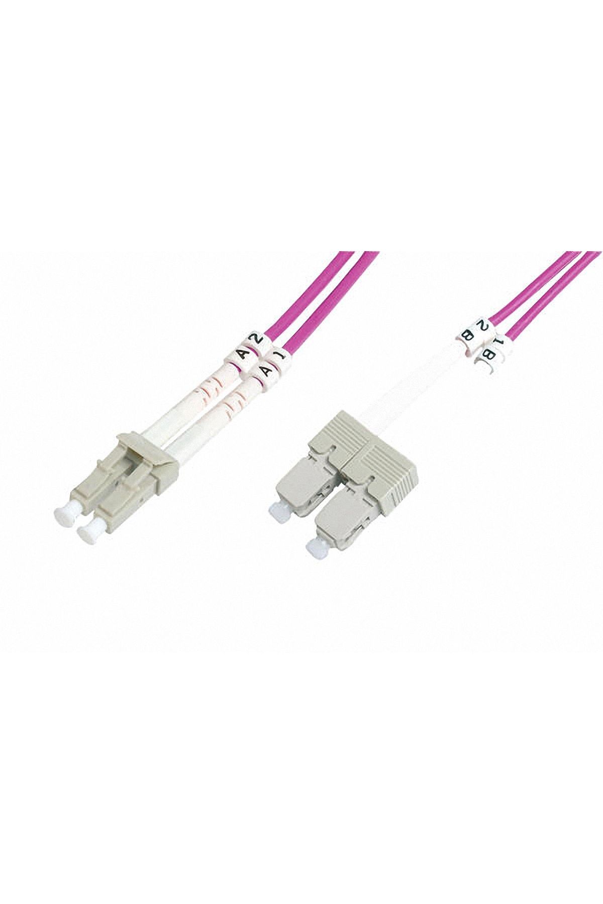 Beek BC-FO-5LCSC-15/4 15 Mt  Uyumlu LC-SC 50/125 OM4 Multimode Duplex Patch Cord Kablo