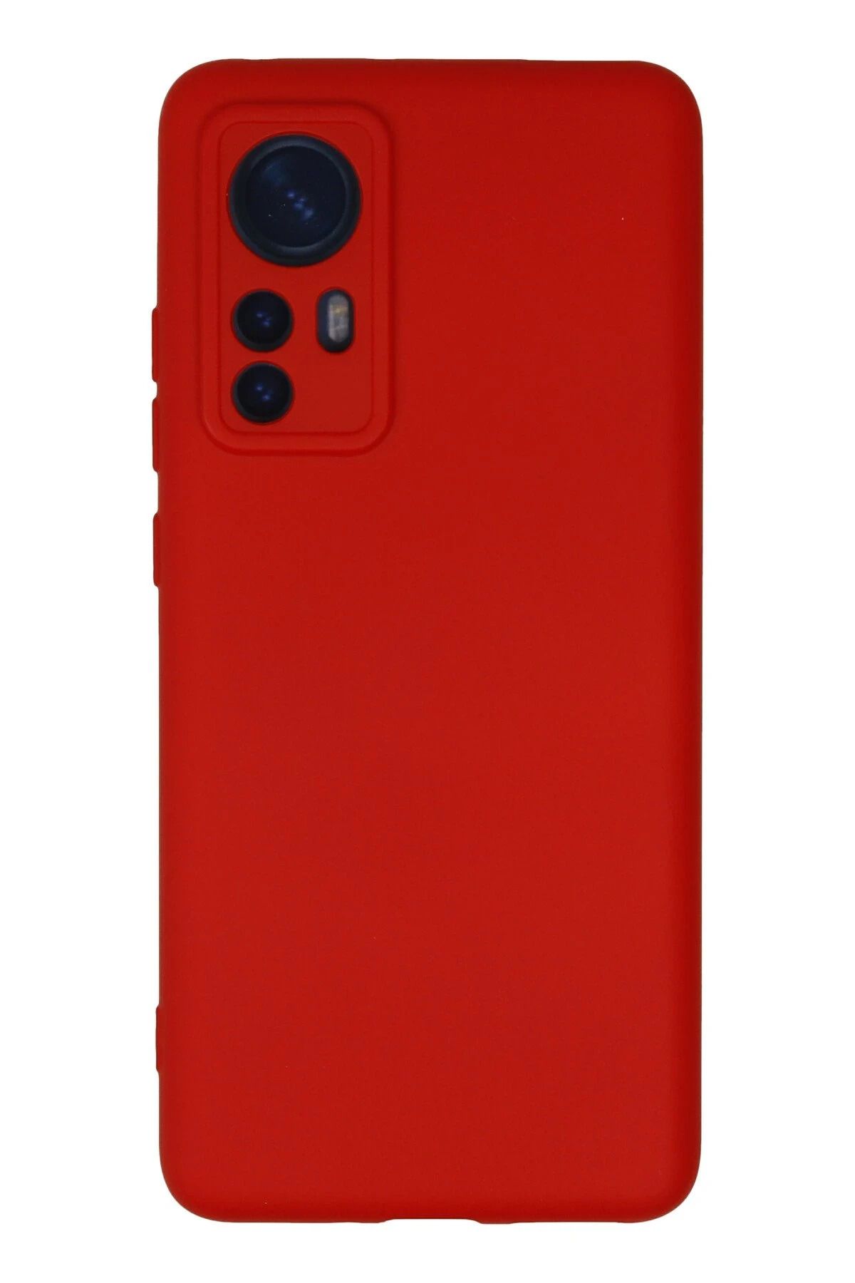 NewFace Xiaomi Mi 12 Uyumlu Kılıf Nano içi Kadife Silikon - Kırmızı HNZRN