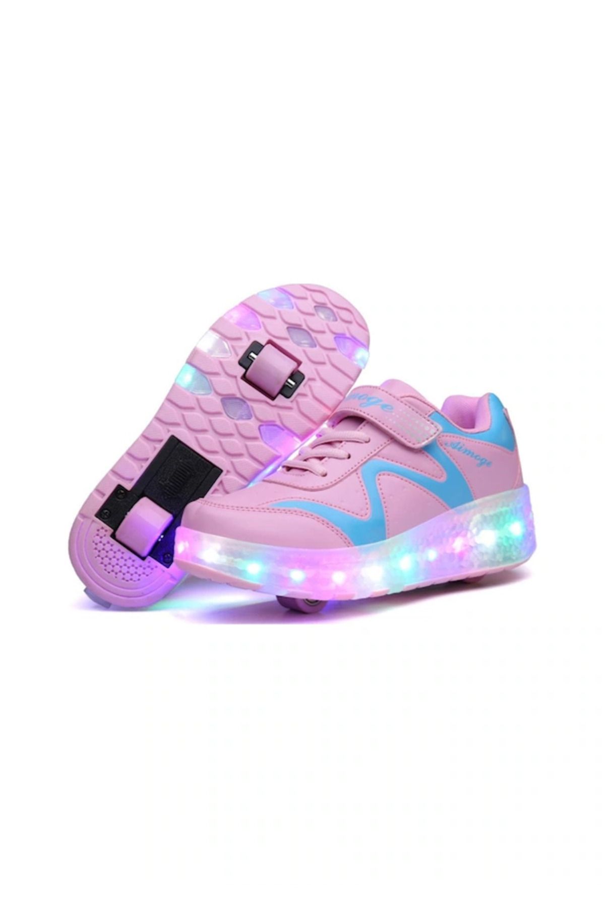 AyShop Led Işıklı Şarj Edilebilir Çift Tekerlekli Spor Paten Ayakkabı