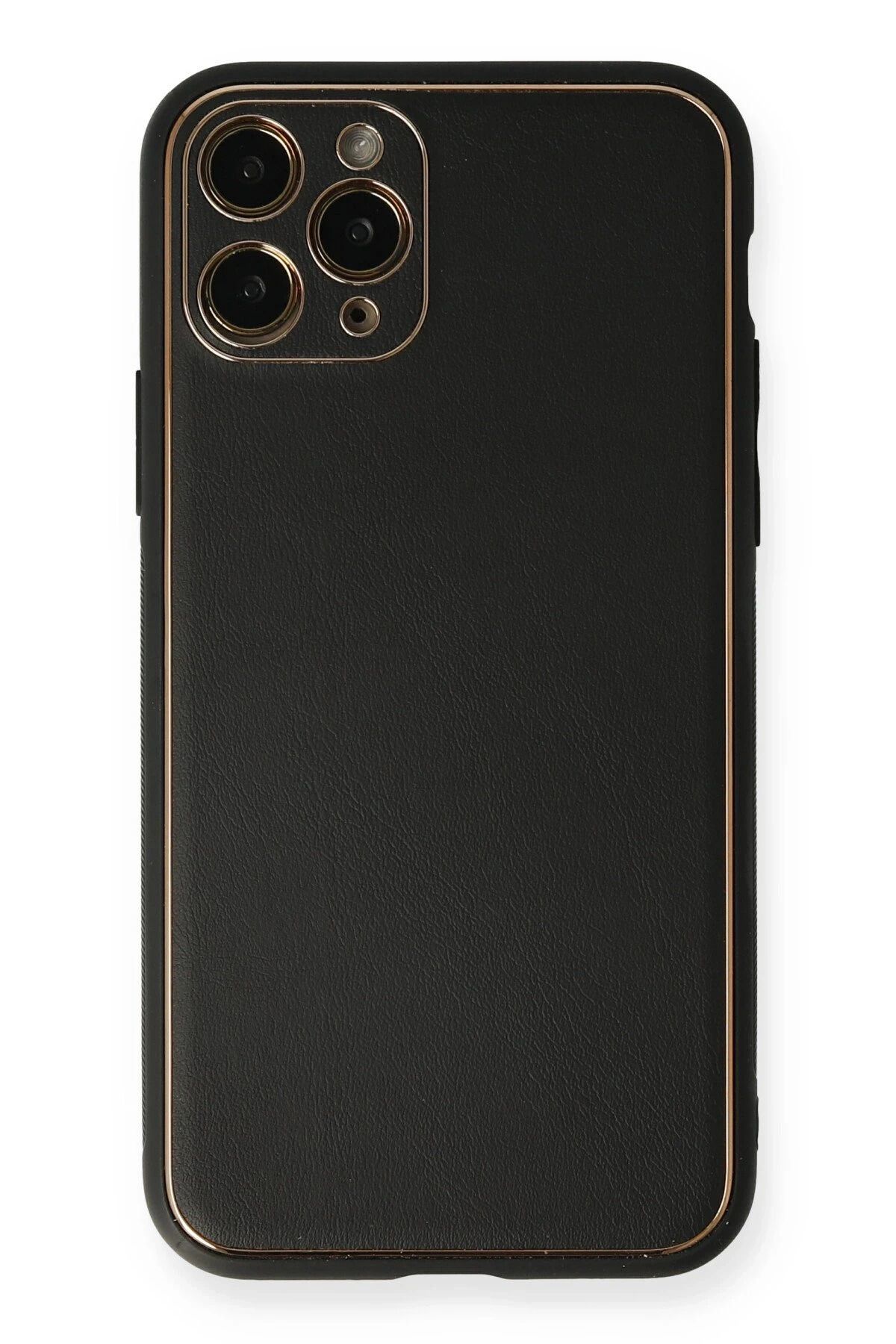 NewFace iPhone 11 Pro Kılıf Coco Deri Silikon Kapak - Siyah YNSMR