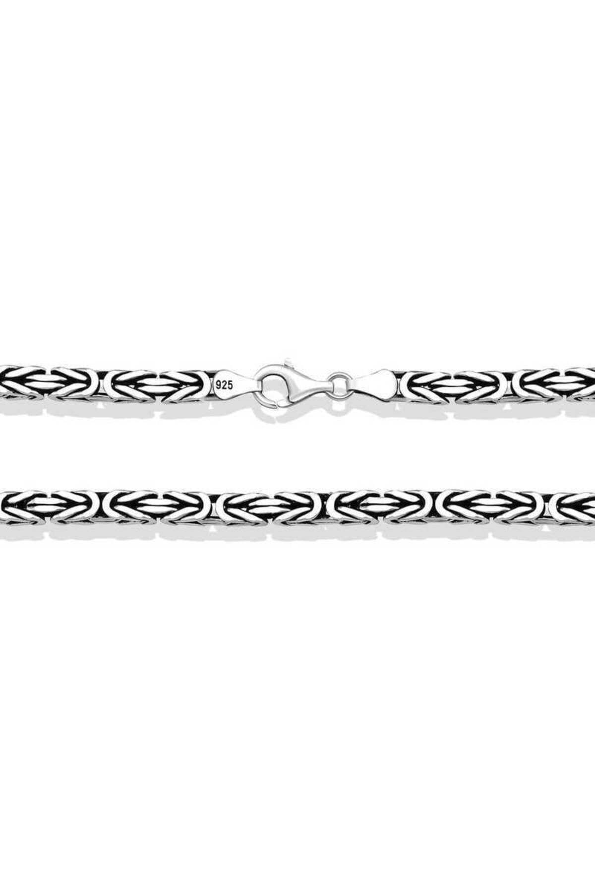 Gumush Gümüş Kral Zincir - 3 mm Köşeli