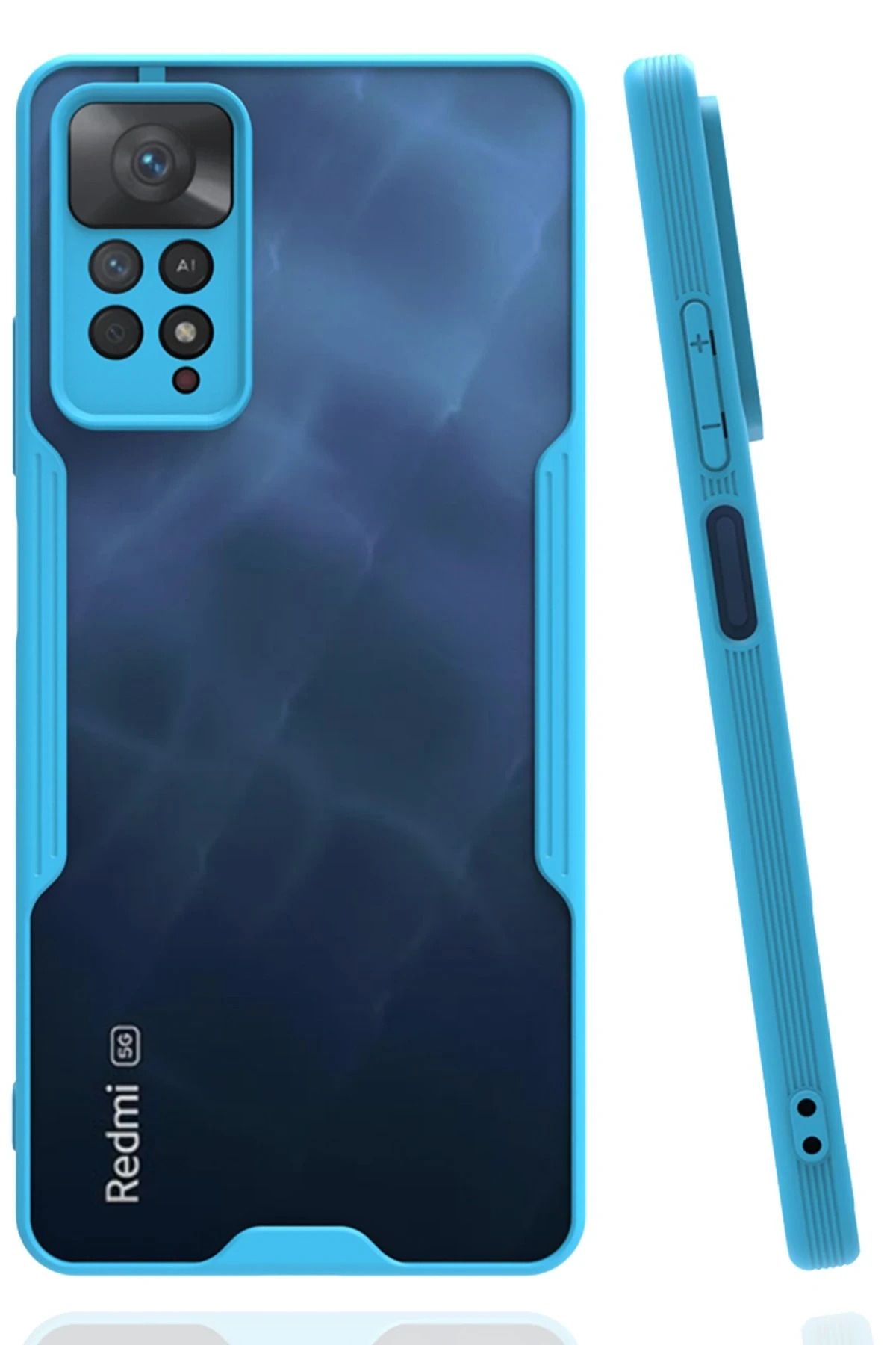 NewFace Xiaomi Redmi Note 11 Pro Kılıf Platin Silikon - Mavi YNSMR