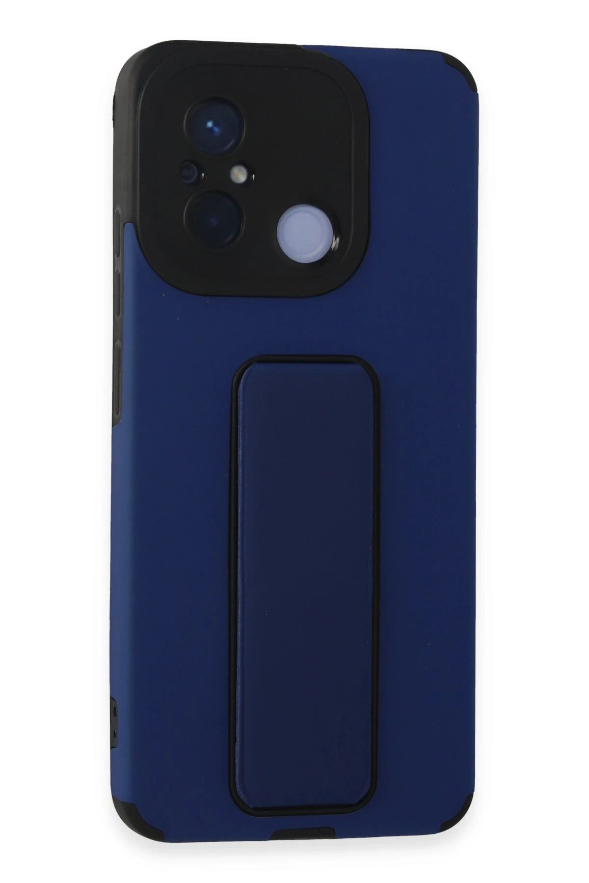 NewFace Xiaomi Redmi 12C Kılıf Mega Standlı Silikon - Mavi INSLM