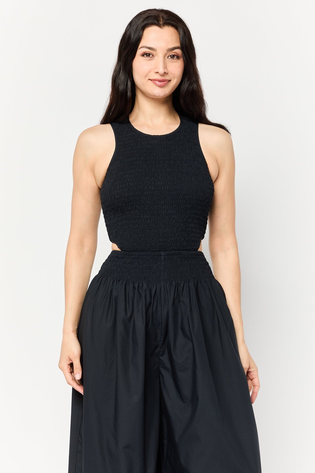 Esprit-Women Textured Sleeveless Jumpsuit, Black 4