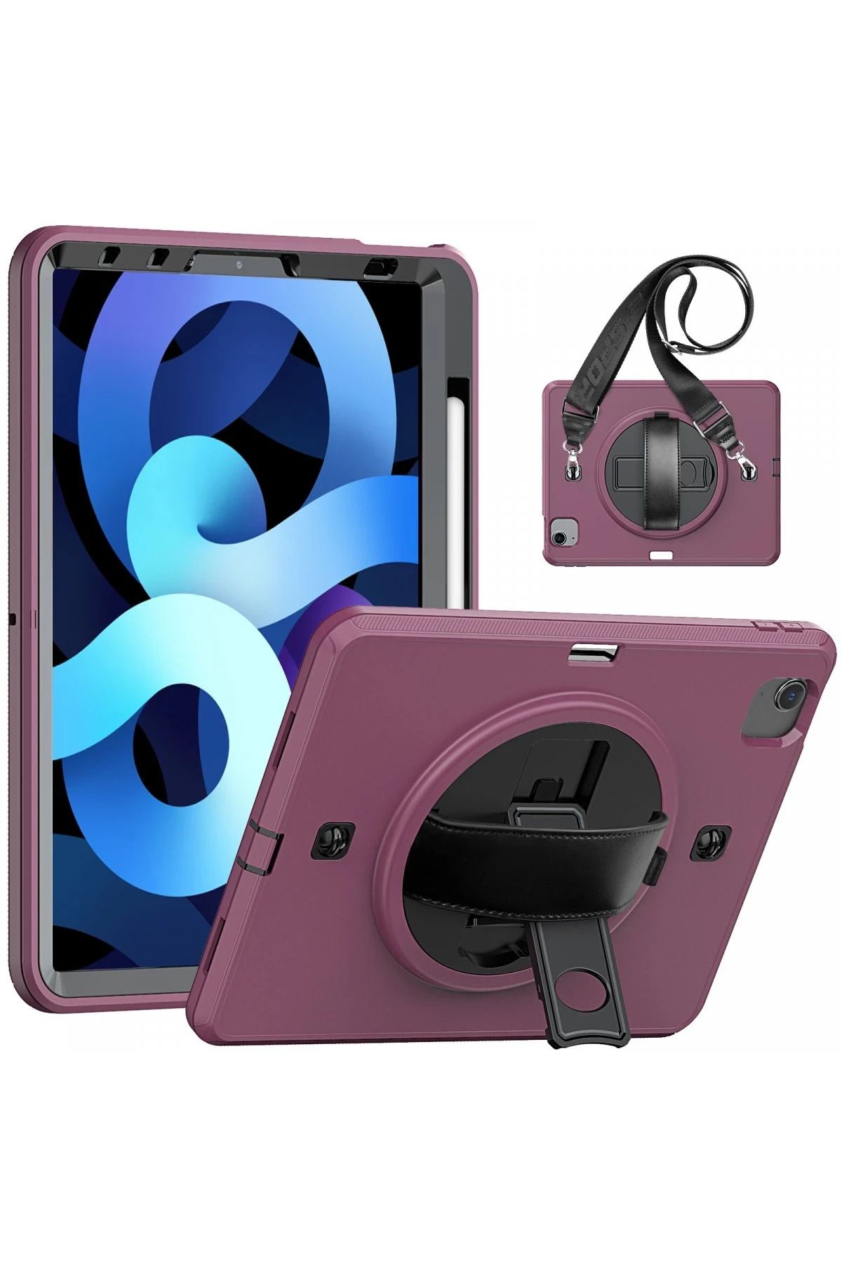 NewFace iPad Pro 11 (2020) Kılıf Strap-C Otterbox Tablet Kapak - Mürdüm HNZRN