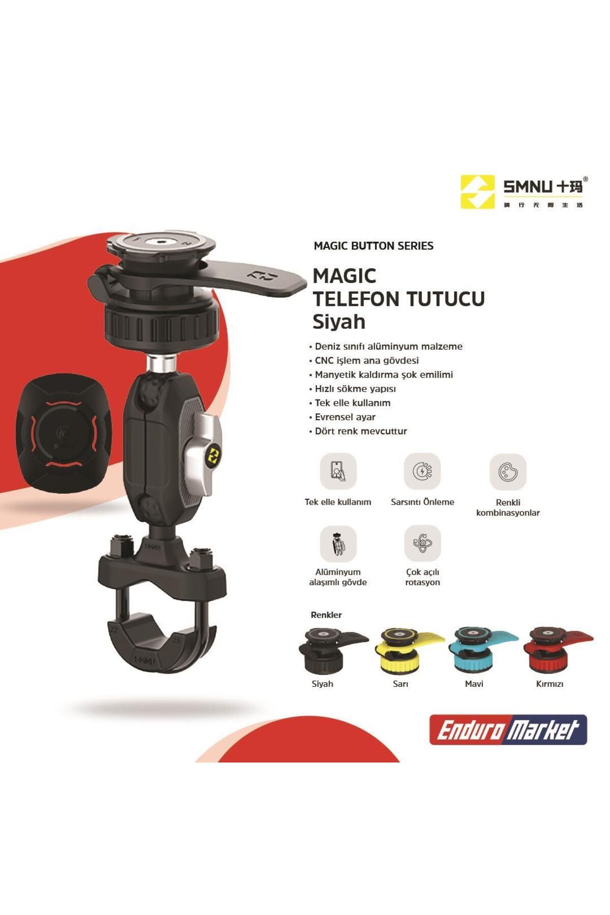 SMNU MAGIC TELEFON TUTUCU SİYAH