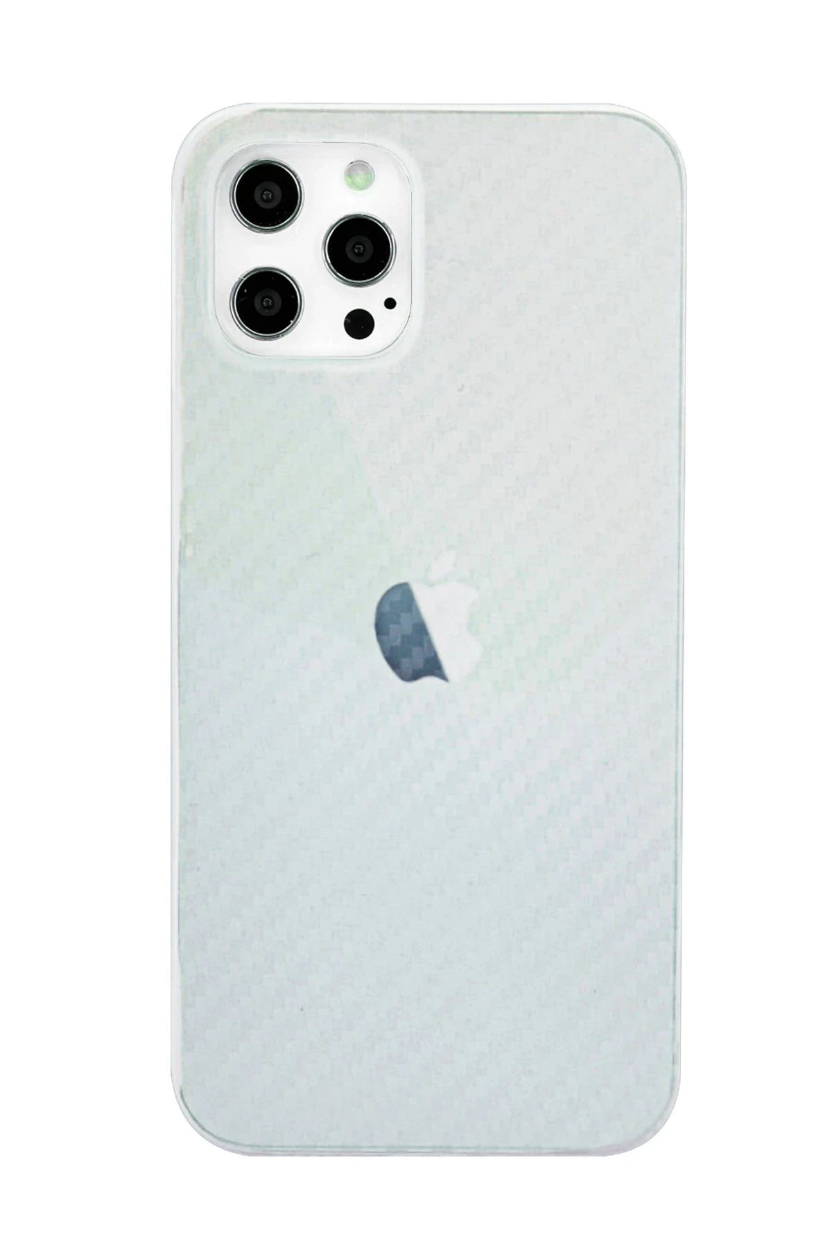 NewFace iPhone 12 Pro Max Kılıf Karbon PP Silikon - Şeffaf BSTMY