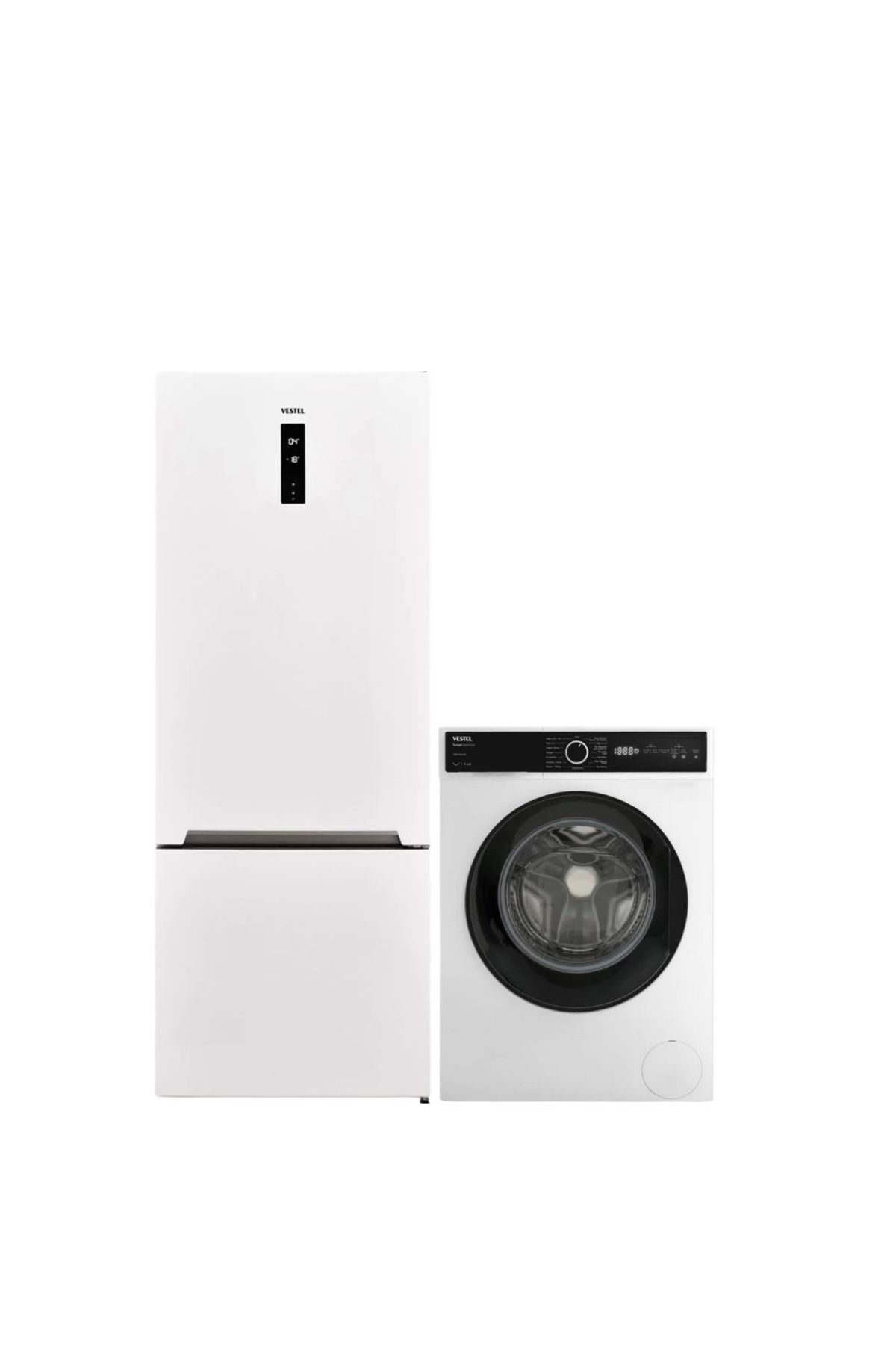 Vestel 2'li Beyaz Eşya Seti (CMI 87302 Çamaşır + NFK52112 E Buzdolabı)