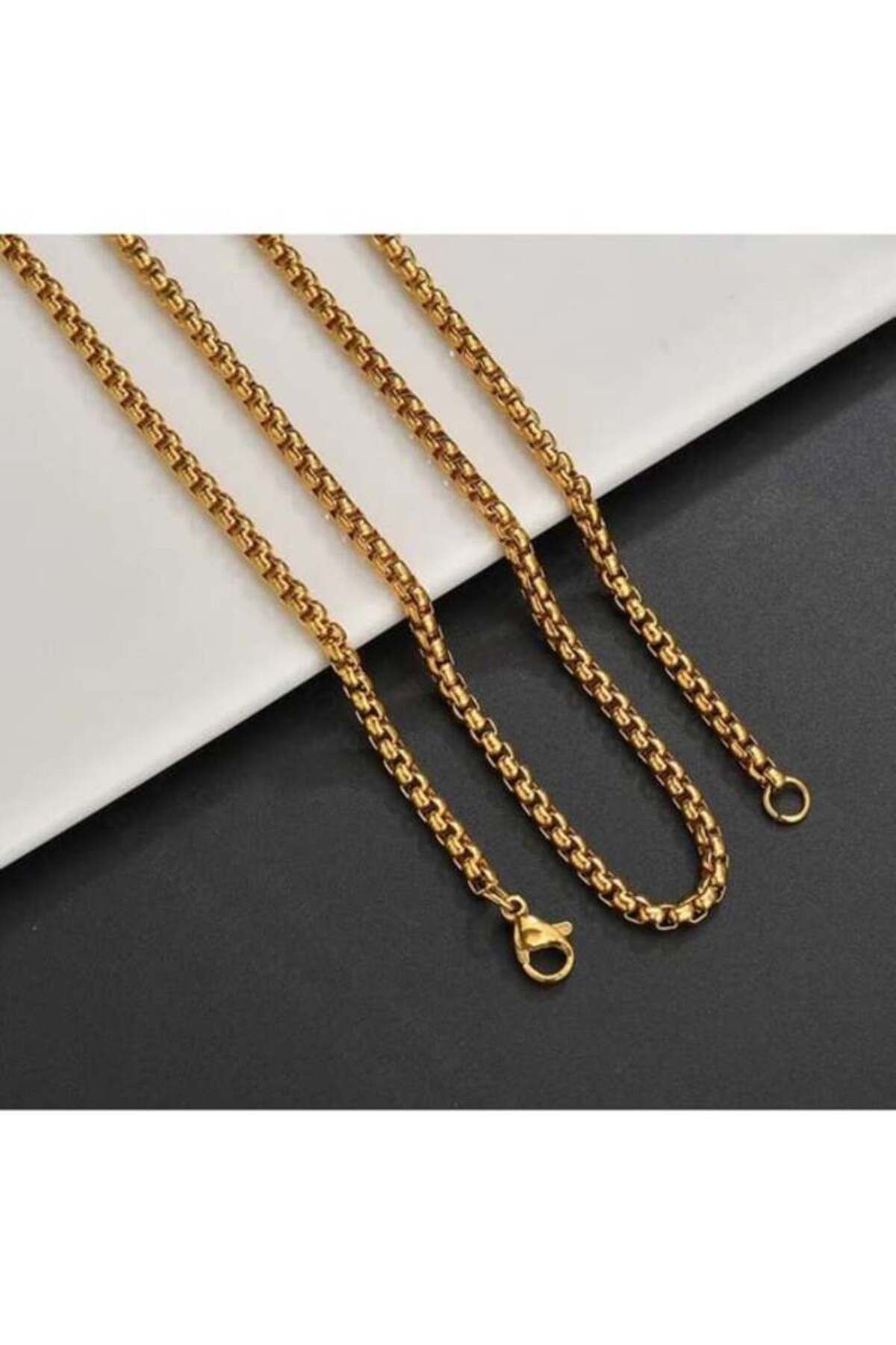 OSMANLI GÜMÜŞ Çelik Erkek Kolye - Altın Kaplama Polo Model Çelik Kolye