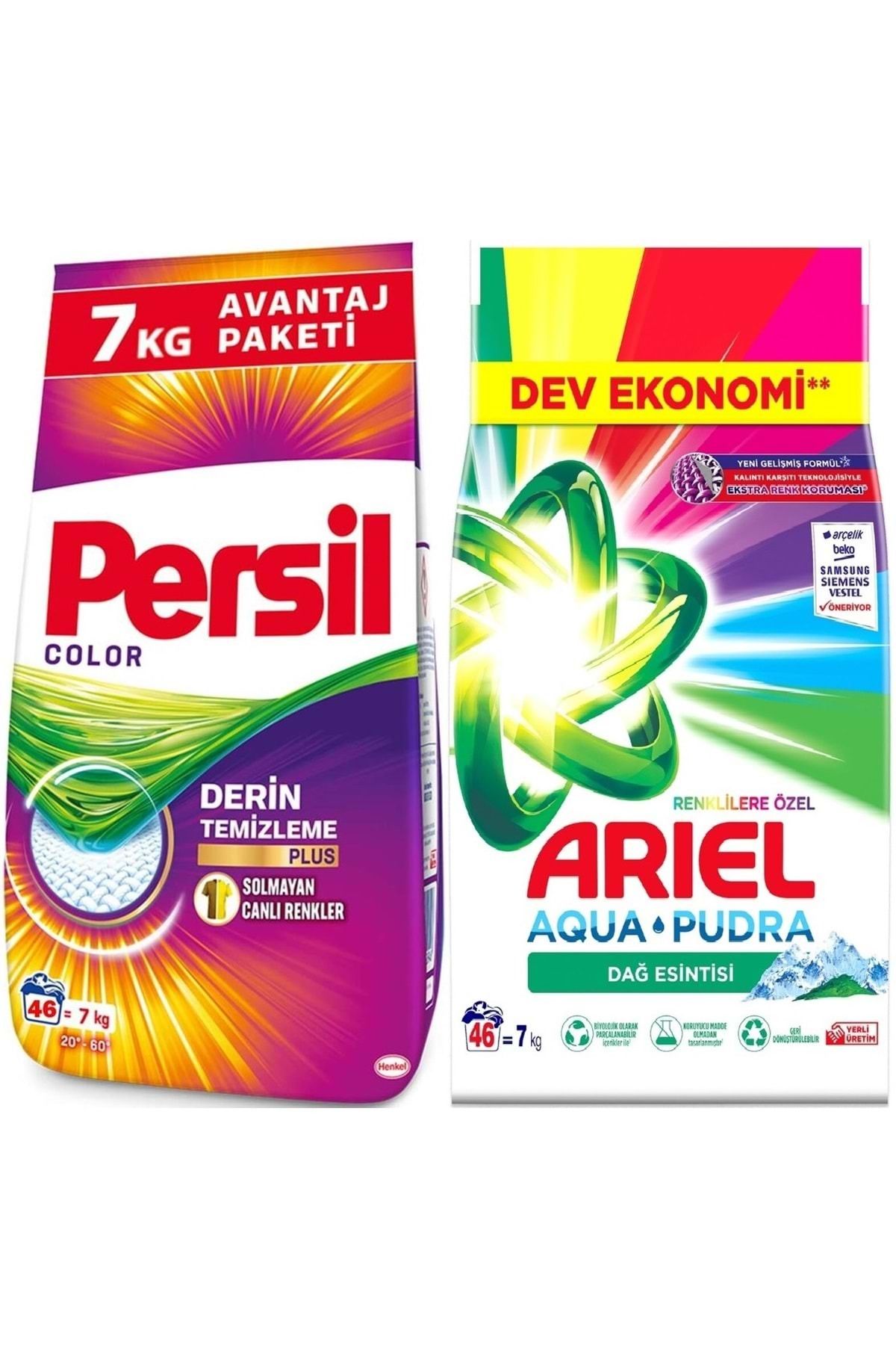 Persil Matik Toz Çamaşır Deterjanı 7kg Renkli (46 YIKAMA) 7kg Renklilere Özel / Dağ Esintisi