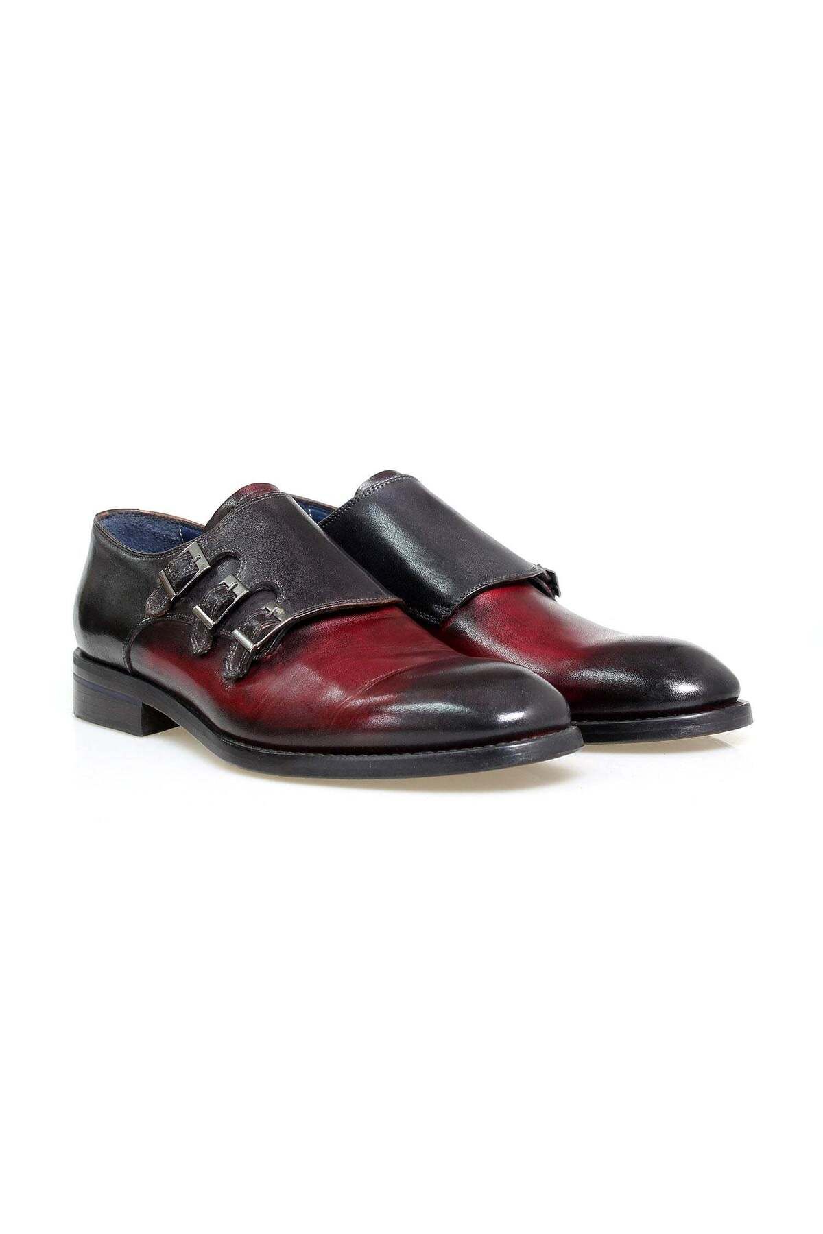 Butik BORDO RENK BAĞCIKSIZ HAKİKİ DERİ ERKEK AYAKKABI