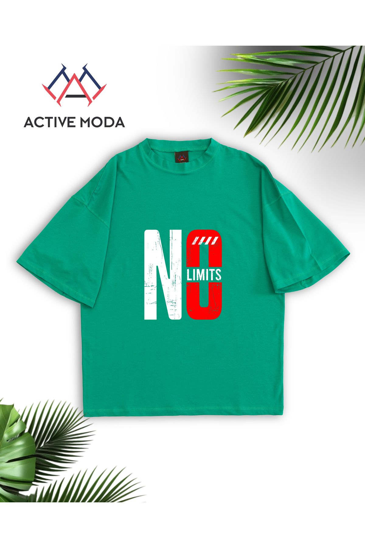 ACTIVE MODA -ERKEK KISA KOLLU NO BASKILI TSHIRT BÜYÜK BEDEN OVERSIZE PAMUKLU KUMAŞ