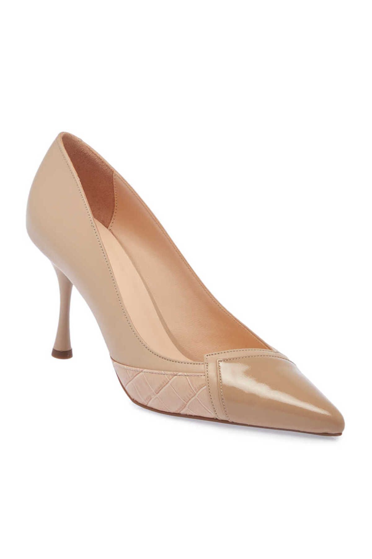 Tergan Pudra Hakiki Deri Kadın Stiletto - K24I1AY67182-L5C