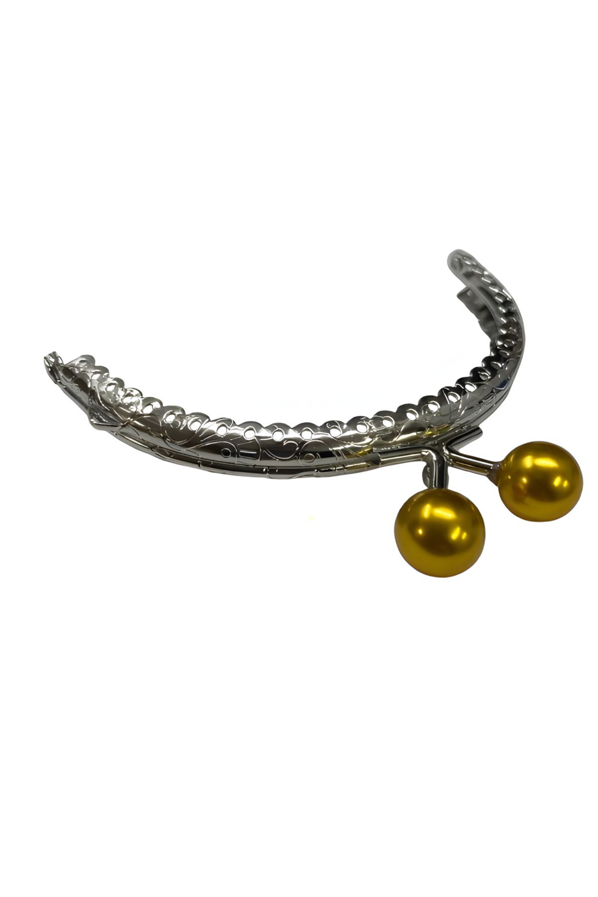 EleganTShoP Boncuklu Metal Oval Cüzdan Klipsi 11 cm M7