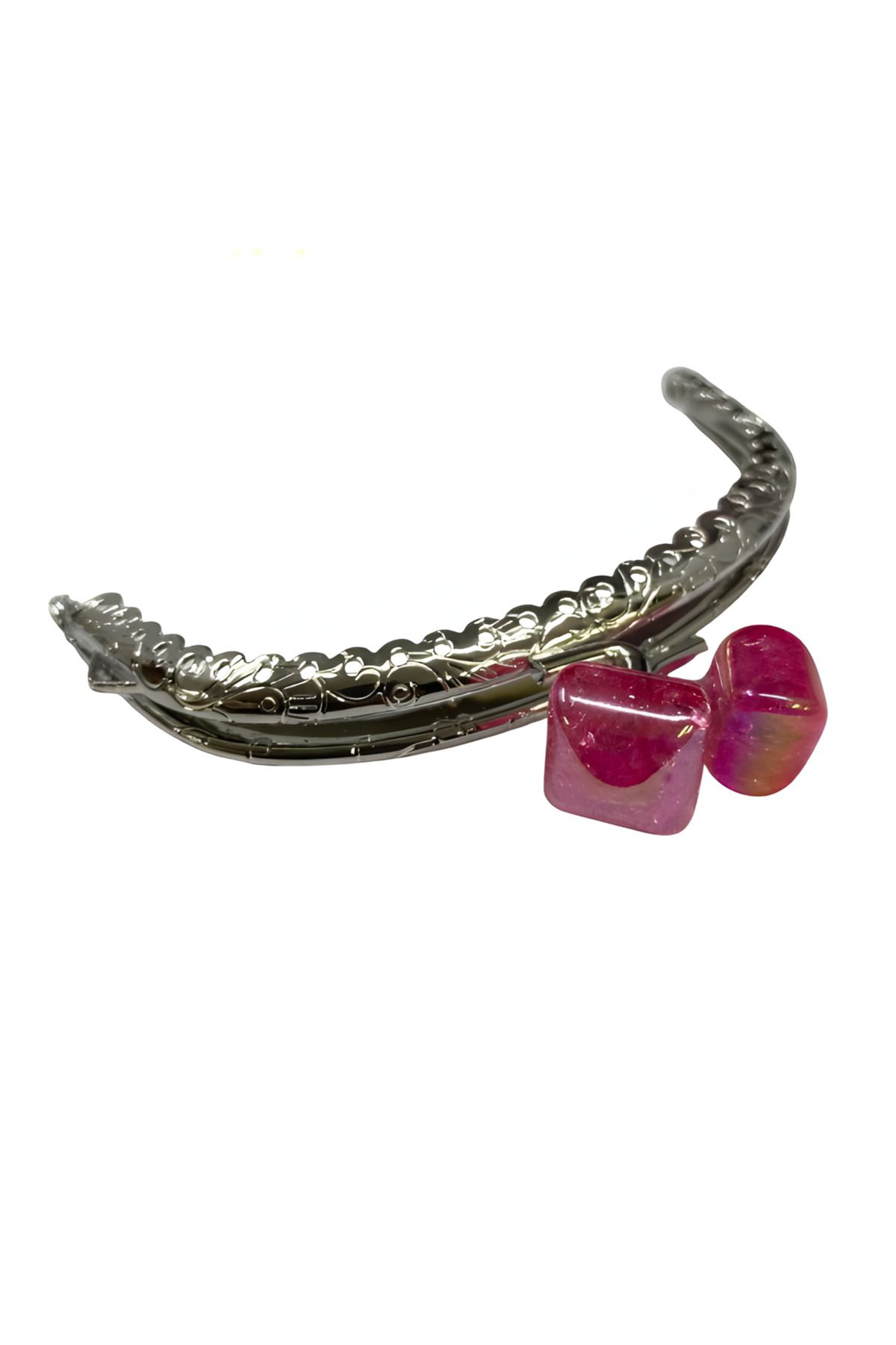 EleganTShoP Akide Şekeri Boncuklu Metal Cüzdan Klipsi Bursu 11 cm M6