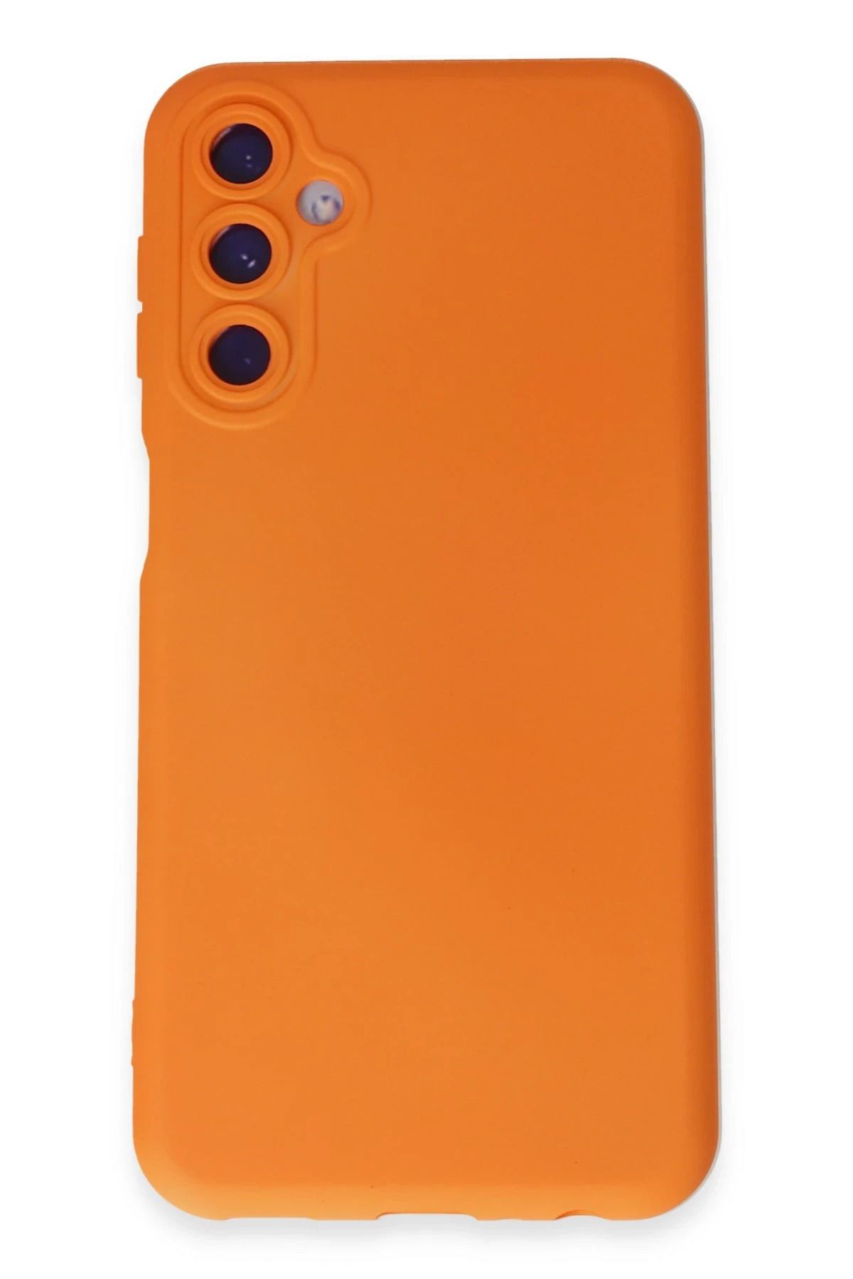NewFace Galaxy M14 5G Kılıf Uyumlu içi Kadife Silikon - Turuncu HNZRN