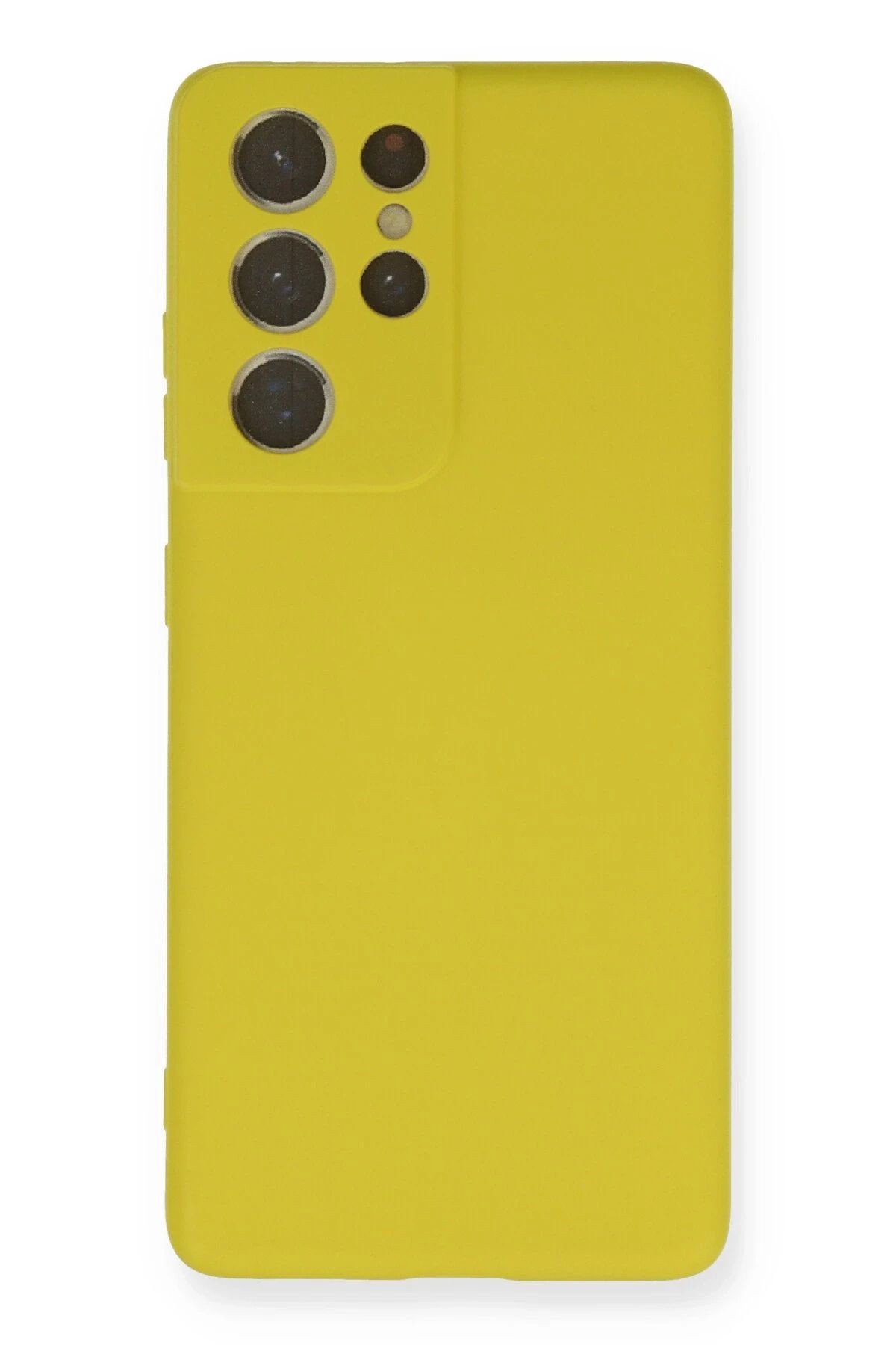 NewFace Galaxy S21 Ultra Kılıf Nano içi Kadife Silikon - Sarı FERRG
