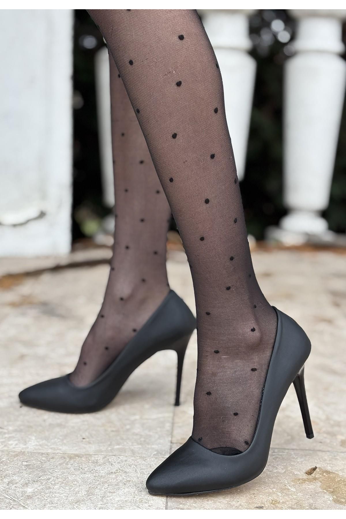 Nil Shoes Hillar Siyah Saten Stiletto Ayakkabı