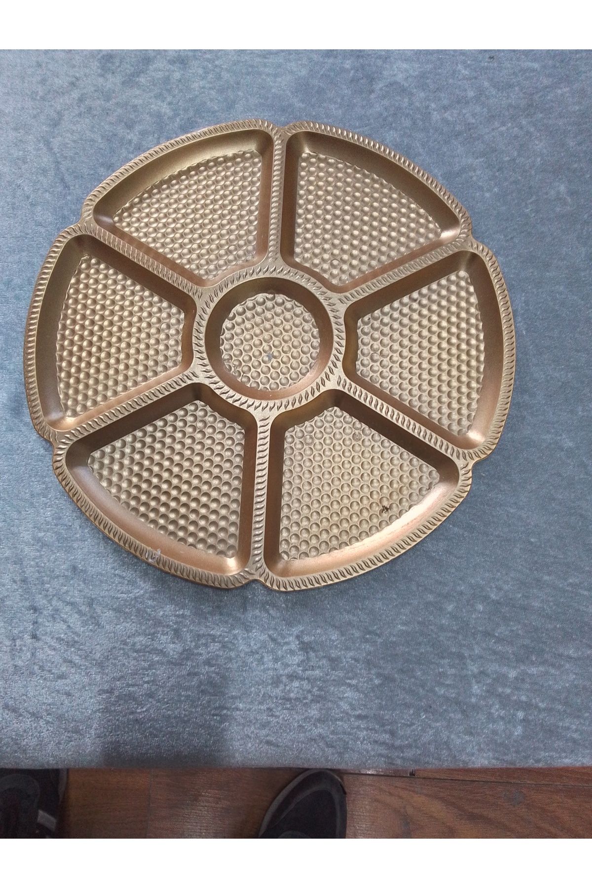 Yüncüosman 6+1 sunum tabağı plastik Gold detaylı