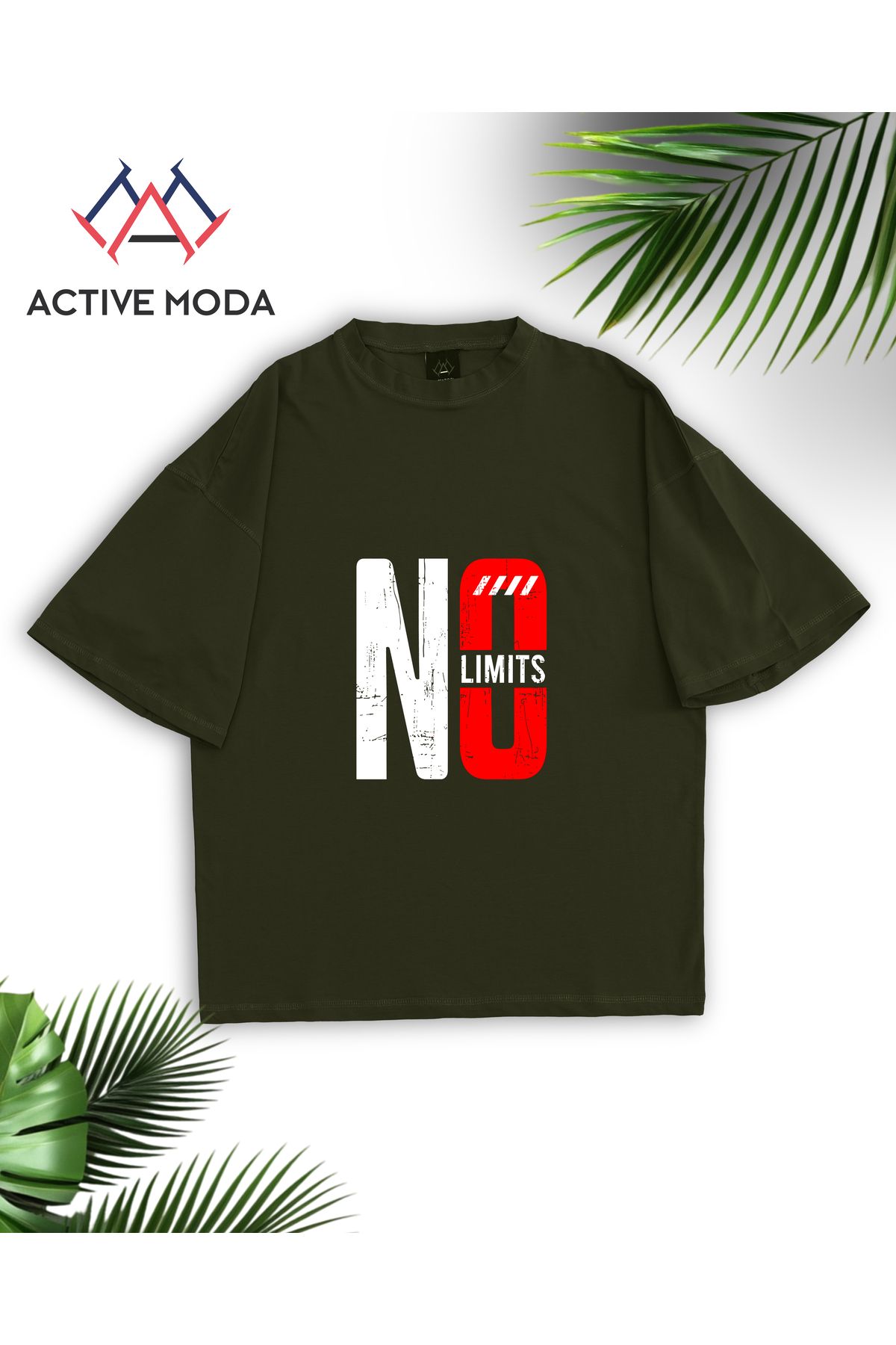 ACTIVE MODA -ERKEK KISA KOLLU NO BASKILI TSHIRT BÜYÜK BEDEN OVERSIZE PAMUKLU KUMAŞ