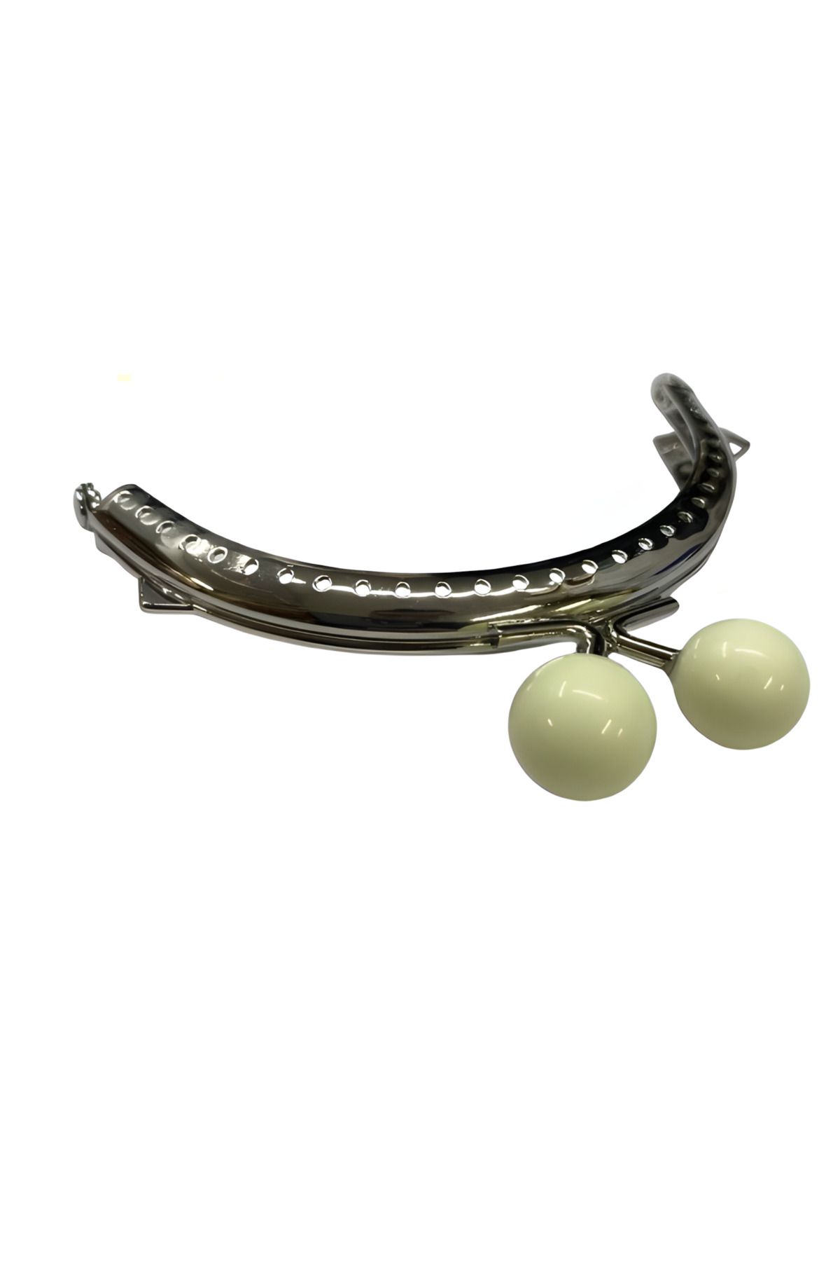 EleganTShoP Boncuklu Metal Oval Cüzdan Klipsi 11 cm M7