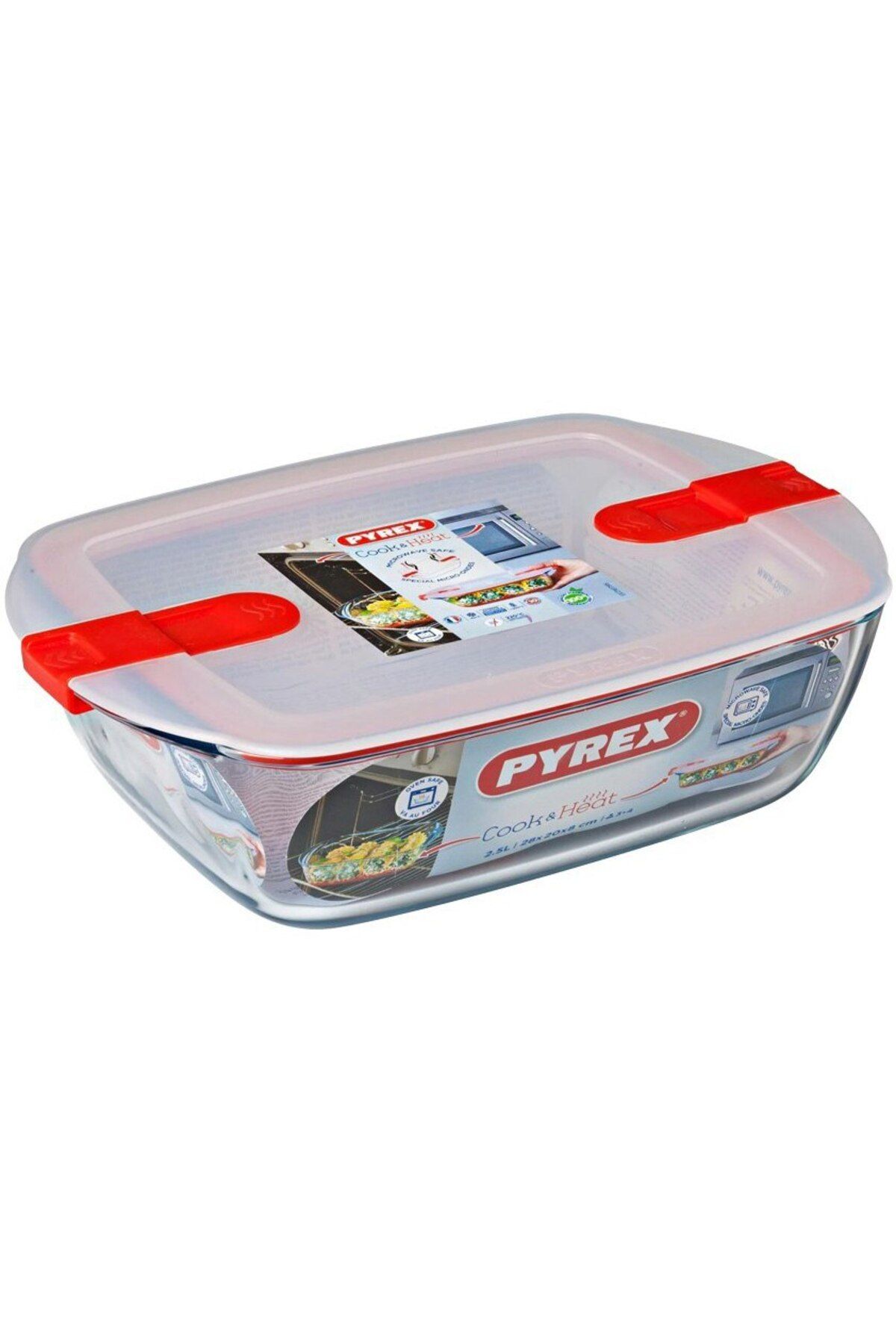 Pyrex-Rectangular casserole with lid 2