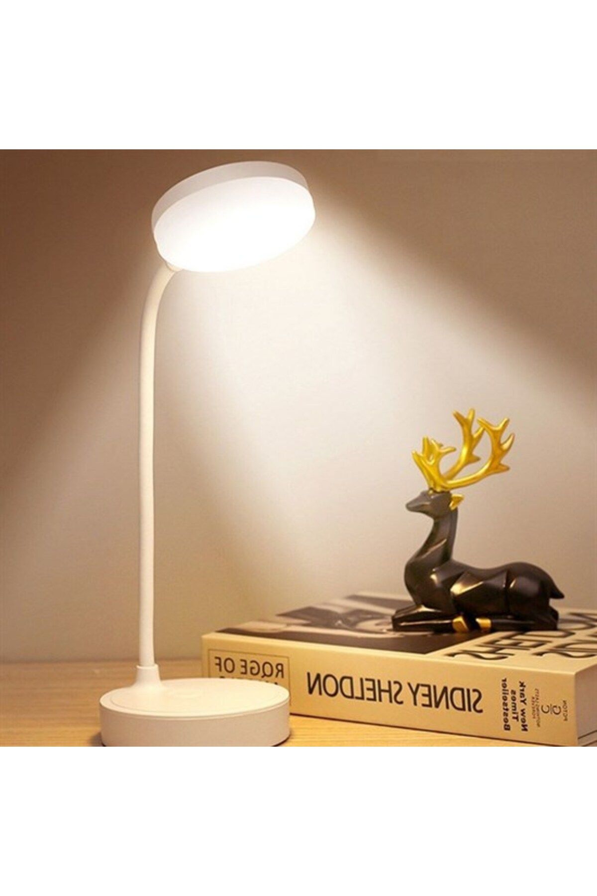 STOREMAX buxystorem Yuvarlak USBli Dokunmatik 3 Kademeli 360 Derece Özel Göz Korumalı Led Lityum Masa Lam