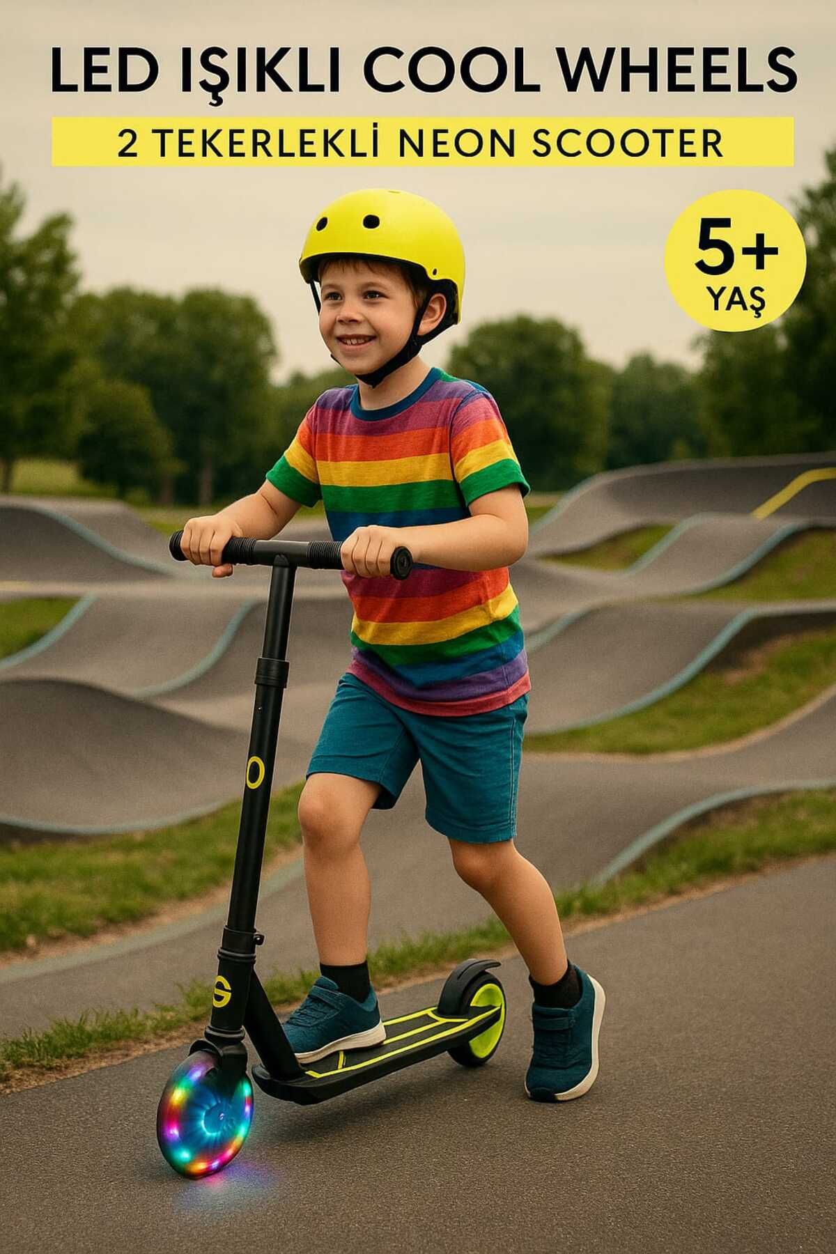 Scooter Cool Wheels Led Işıklı 2 Tekerlekli Neon Scooter | 5+ yaş