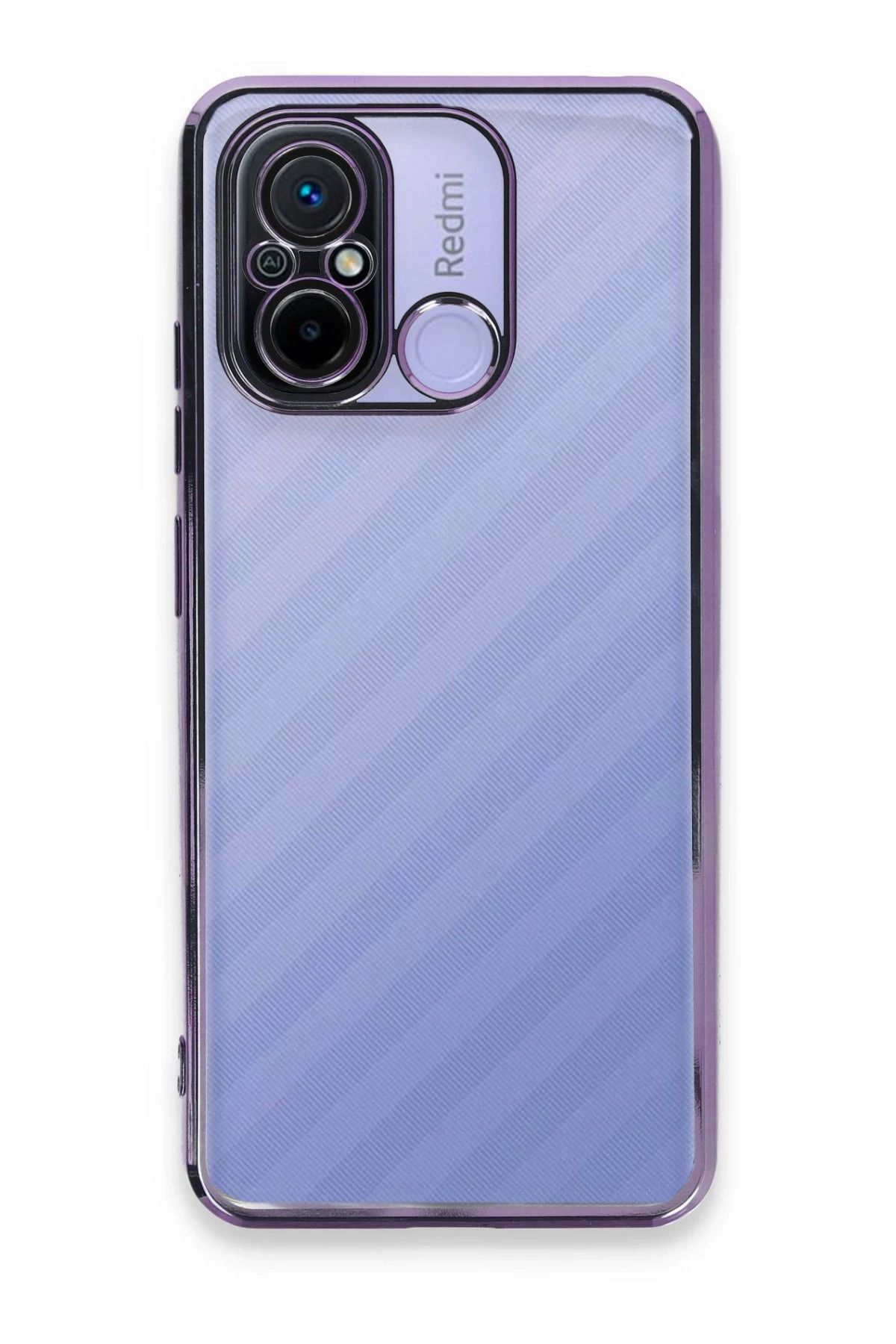 NewFace Xiaomi Redmi 12C Kılıf Lensli Silikon - Mor INSLM