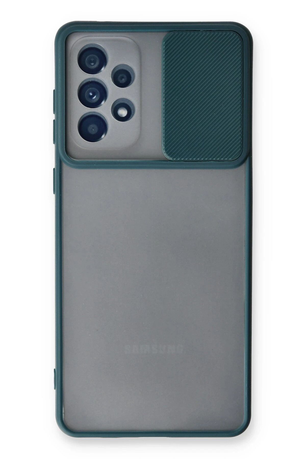 NewFace Samsung Galaxy A33 5G Kılıf Palm Buzlu Kamera Sürgülü Silikon - Yeşil YNSMR