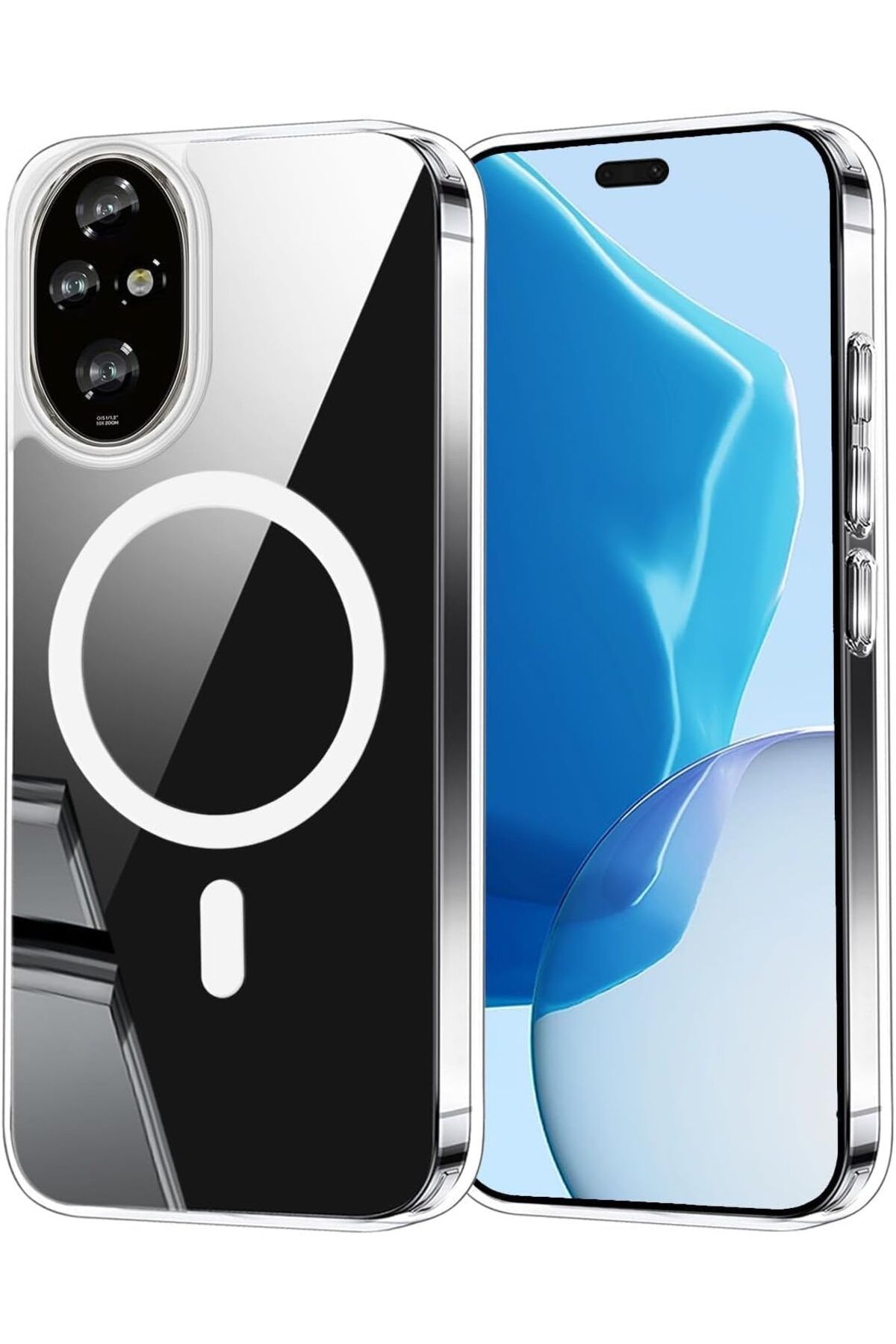 STOREMAX cmllashop Honor 200 Pro ile uyumlu Kılıf Wireless Şarj Özellikli Magsafe ile uyumlu Transparan K