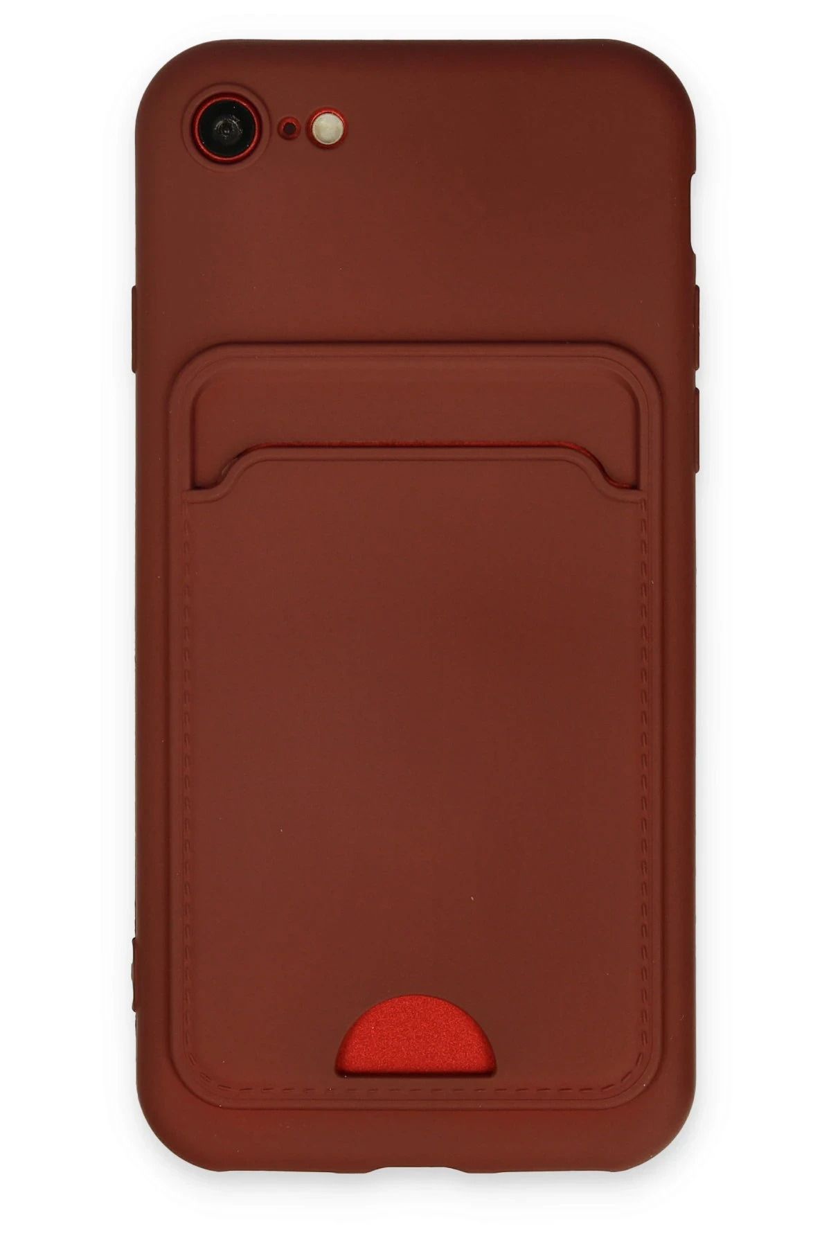 NewFace iPhone 7 Kılıf Kelvin Kartvizitli Silikon - Bordo NRMSA
